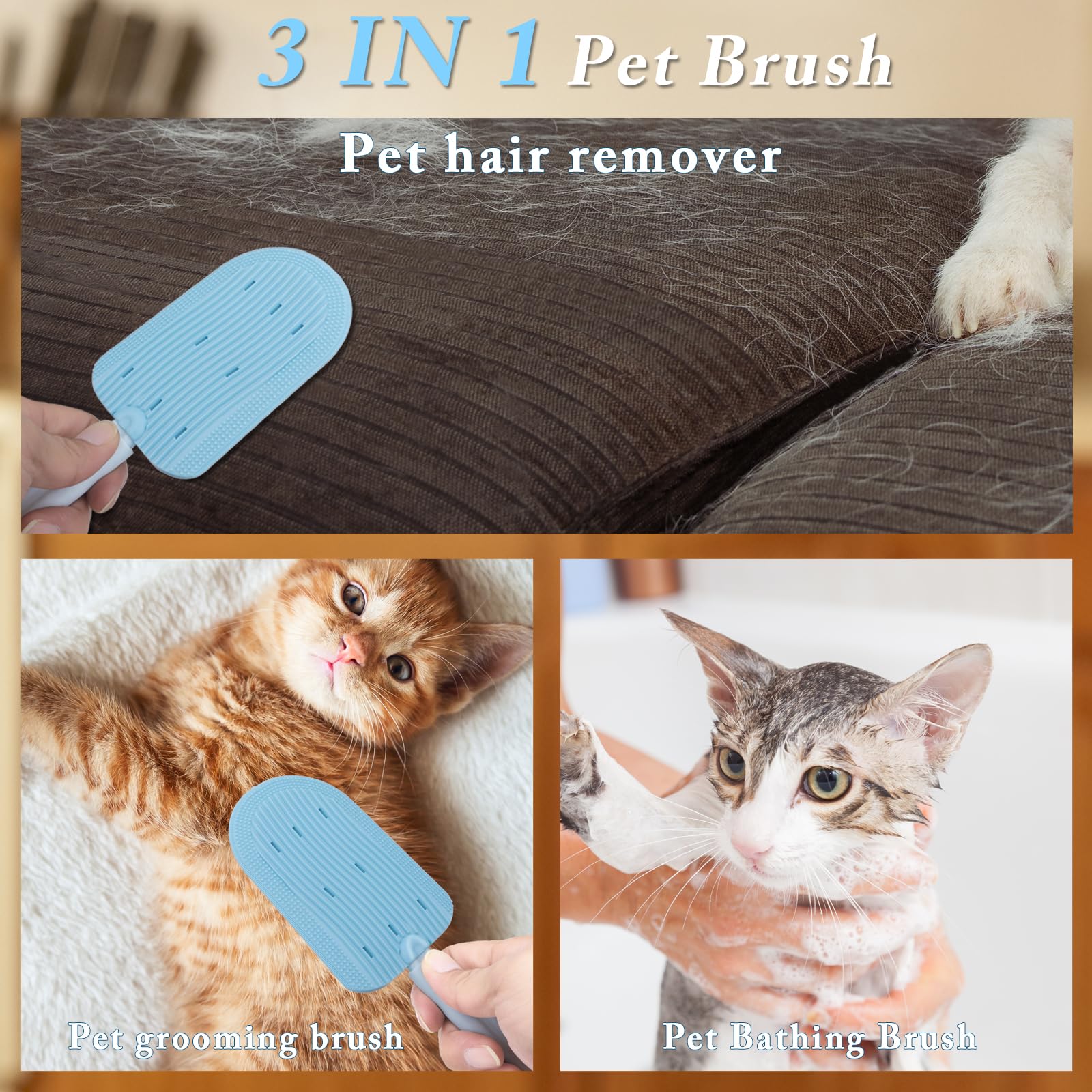 Roofurn 2024 New Upgrade Pet Hair Removal Tool, Cat Fur Remover For Furniture Couch, Dog Hair Carpet Scraper For Car Detailing,
