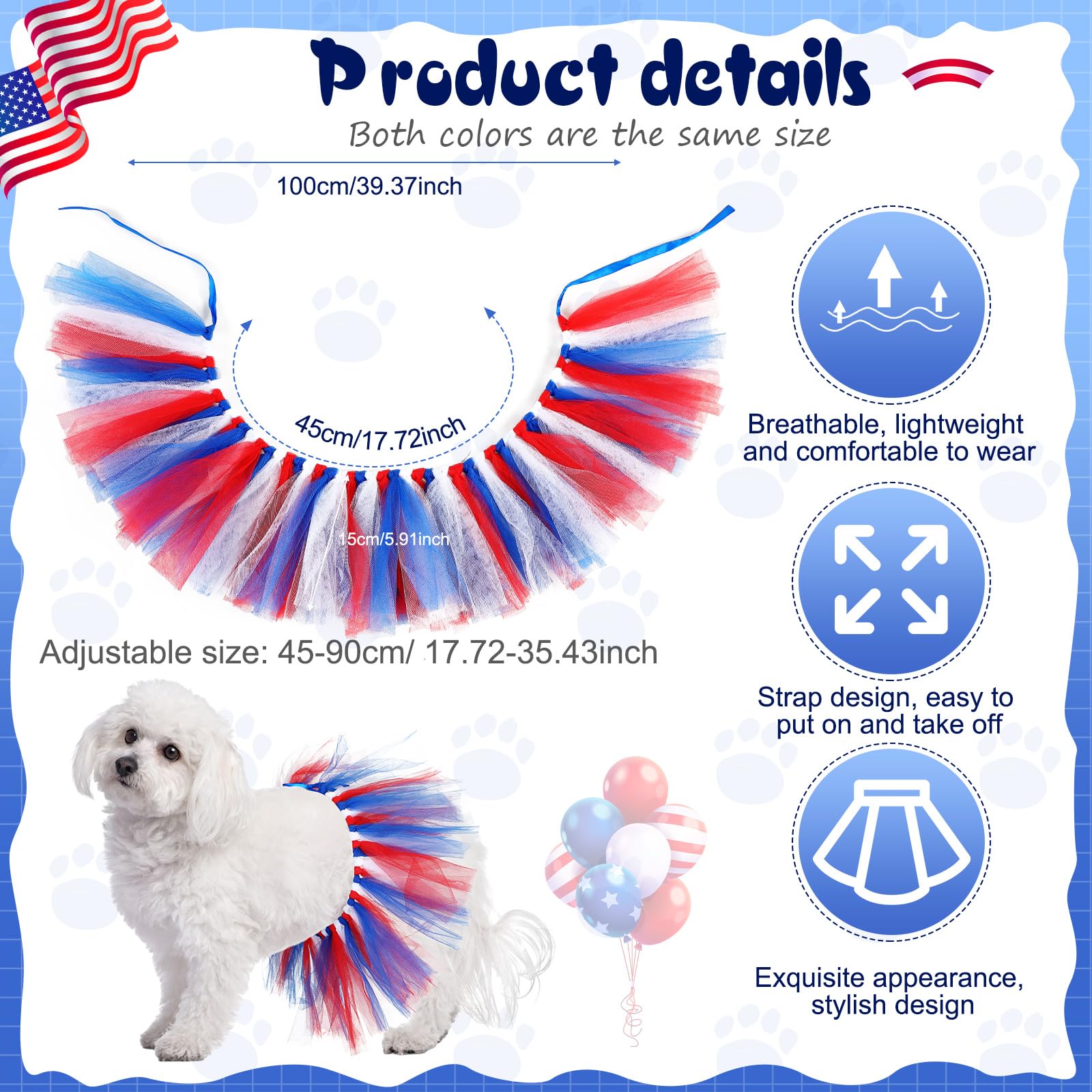 Locmeo Dog Tutu Tulle Tutu for Dogs Small Large Medium Puppy Dress Ballerina Costume Skirt for Halloween Puppy Cats Bunny Pet Ou