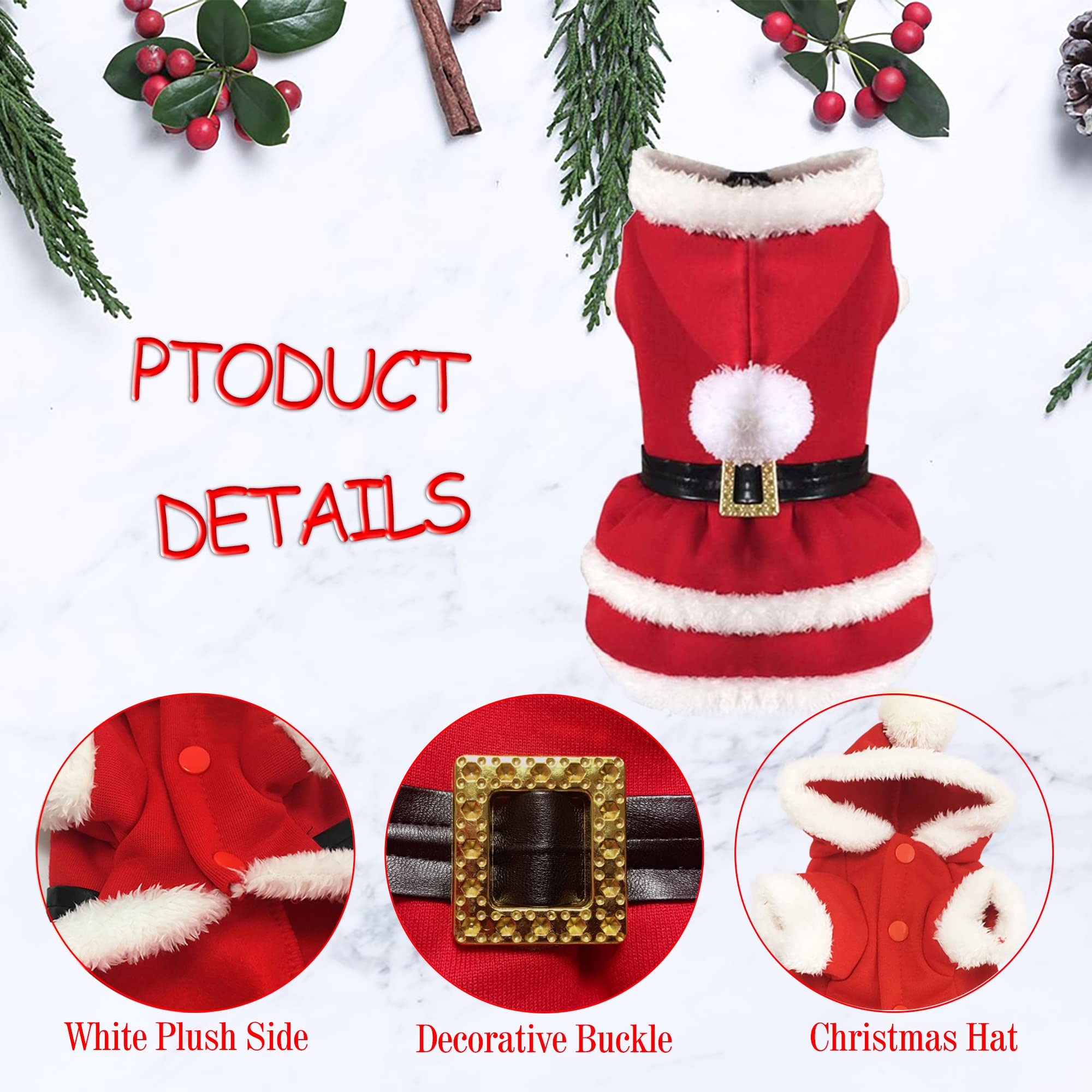 Dog Dresses For Small Medium Dogs Girl Pet Christmas Costumes Santa Dog Clothes Doggie Outfits Fall Winter Coats Puppy Kitty Hoodies