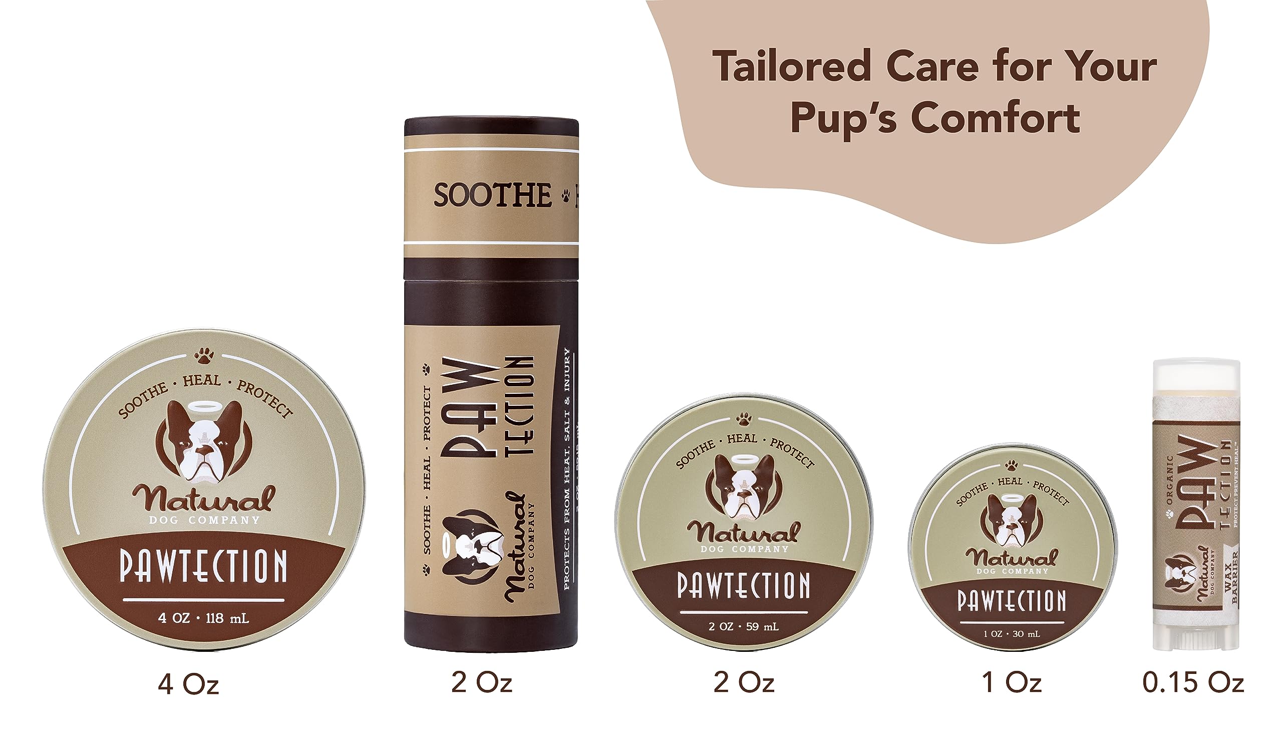 Natural Dog Company PawTection Balm for Dogs, Dog Paw Protector, Moisturizing Dog Paw Balm for Dry, Cracked Pad, Protects Paw from Extreme Weather, Paw Lotion for Allergies & Itching (0.15 oz Stick) -Like New