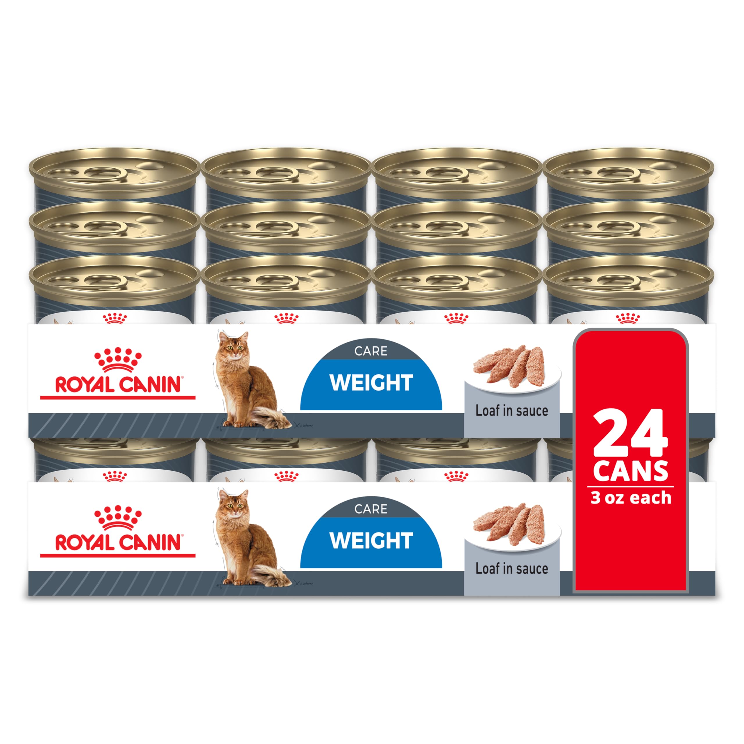 Royal Canin Feline Weight Care Loaf in Sauce Canned Adult Wet Cat Food, 3 oz cans 24-count