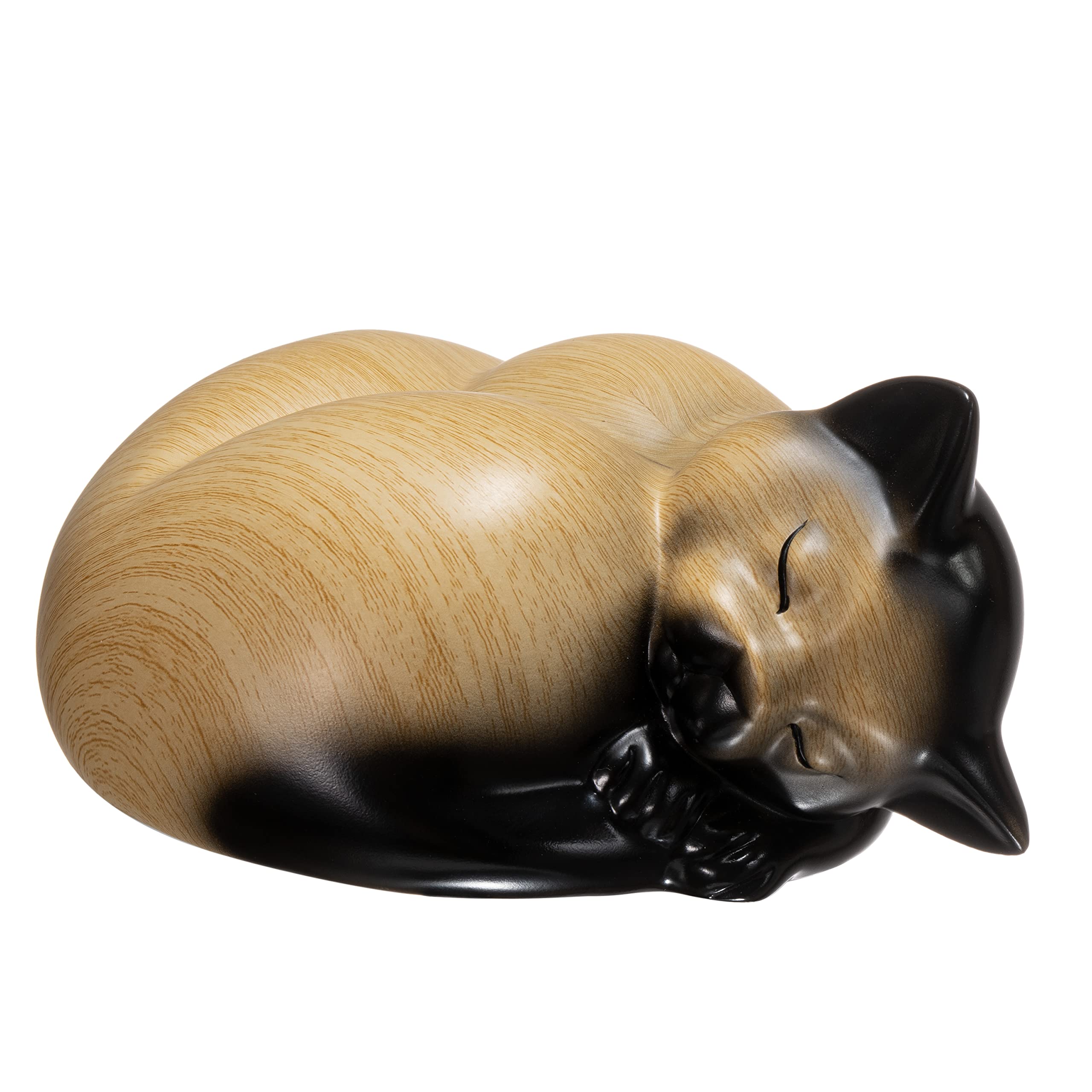 Kriss Art Small Animal Urn - Sleeping Resin Cat Urn For Ashes (Khaki)