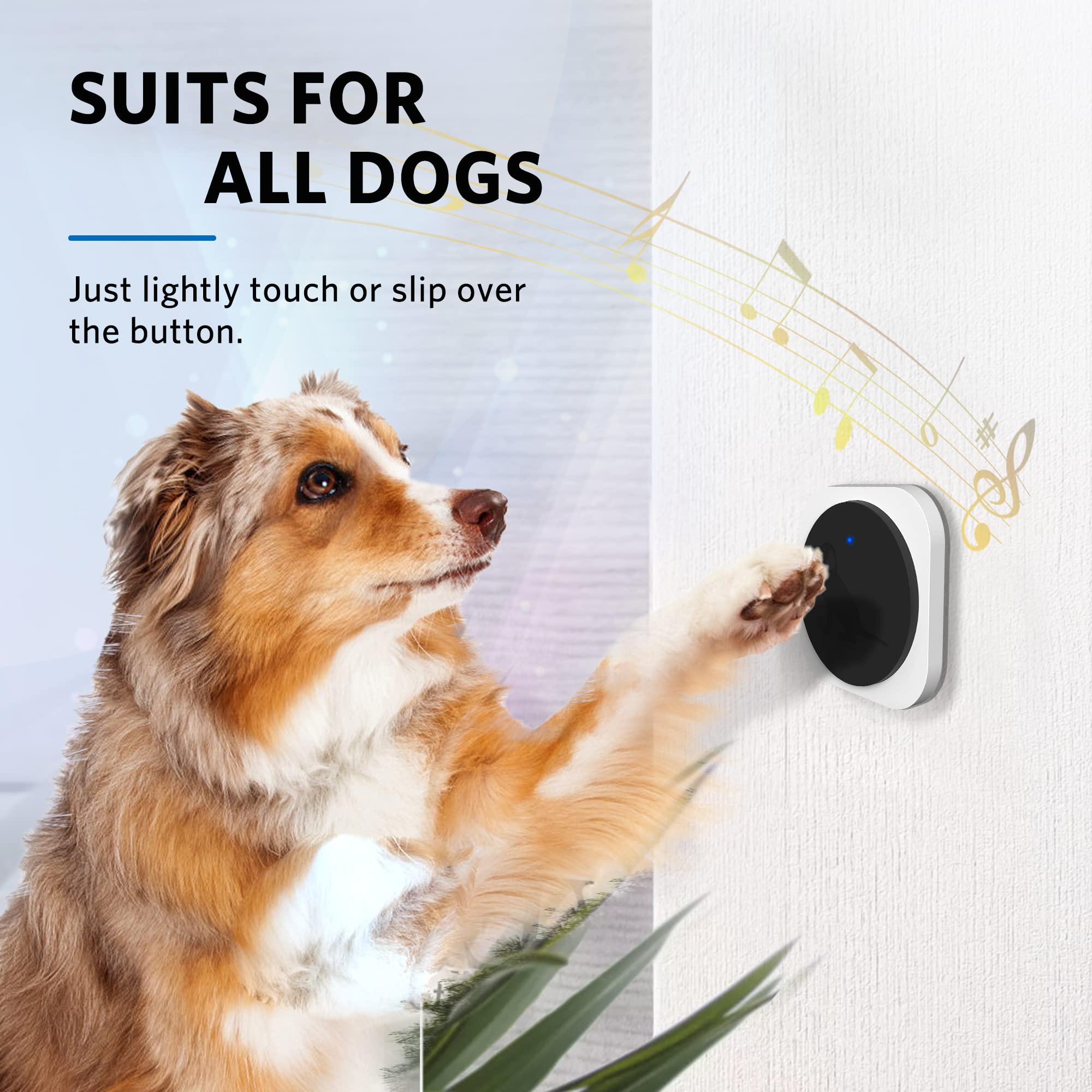 Hathever Dog Bell For Door Potty Training, Wireless Doggie Door Bell Operating At 1000 Feet With Chew Resistant Ip65 Waterproof