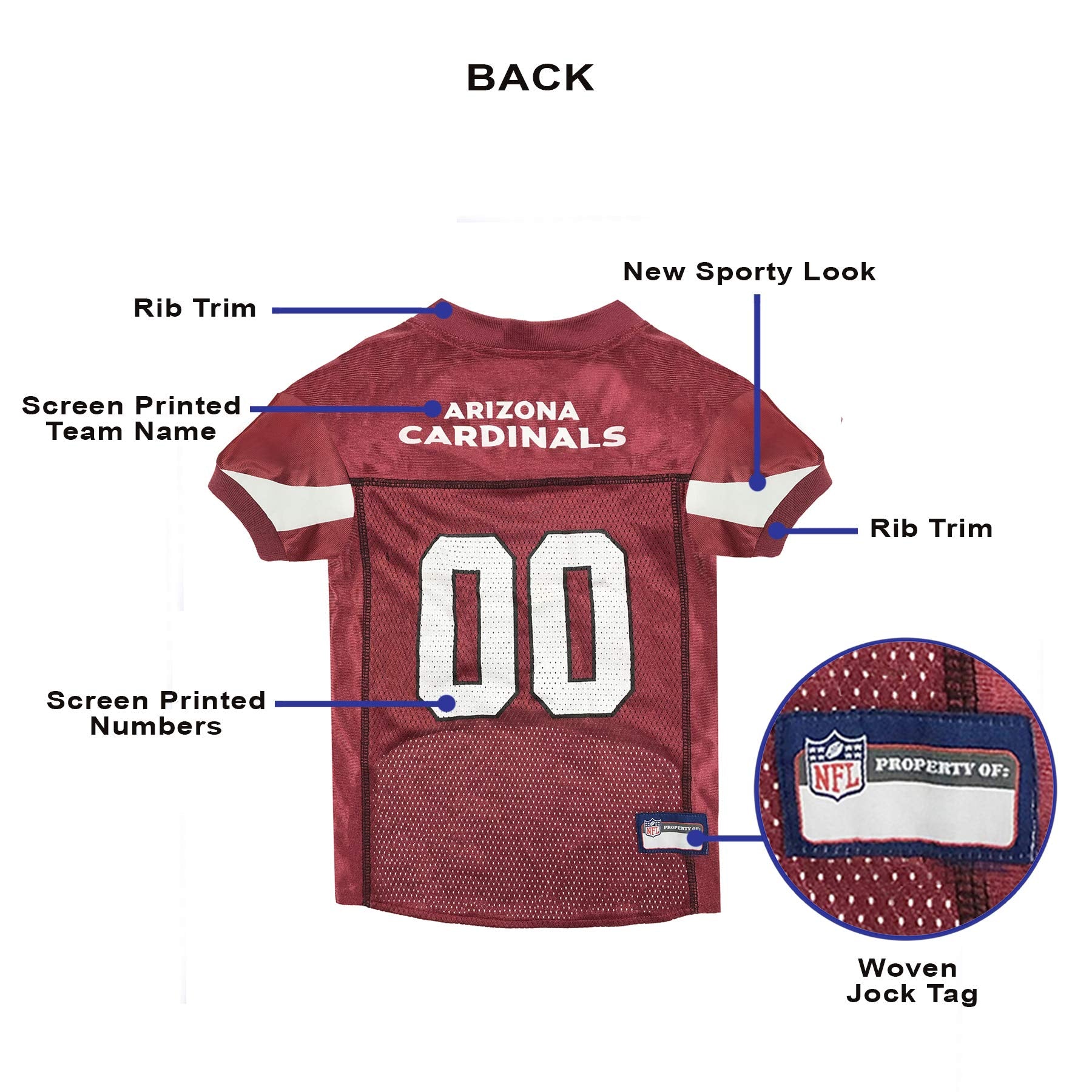 Nfl Arizona Cardinals Dog Jersey, Size: Medium. Best Football Jersey Costume For Dogs & Cats. Licensed Jersey Shirt