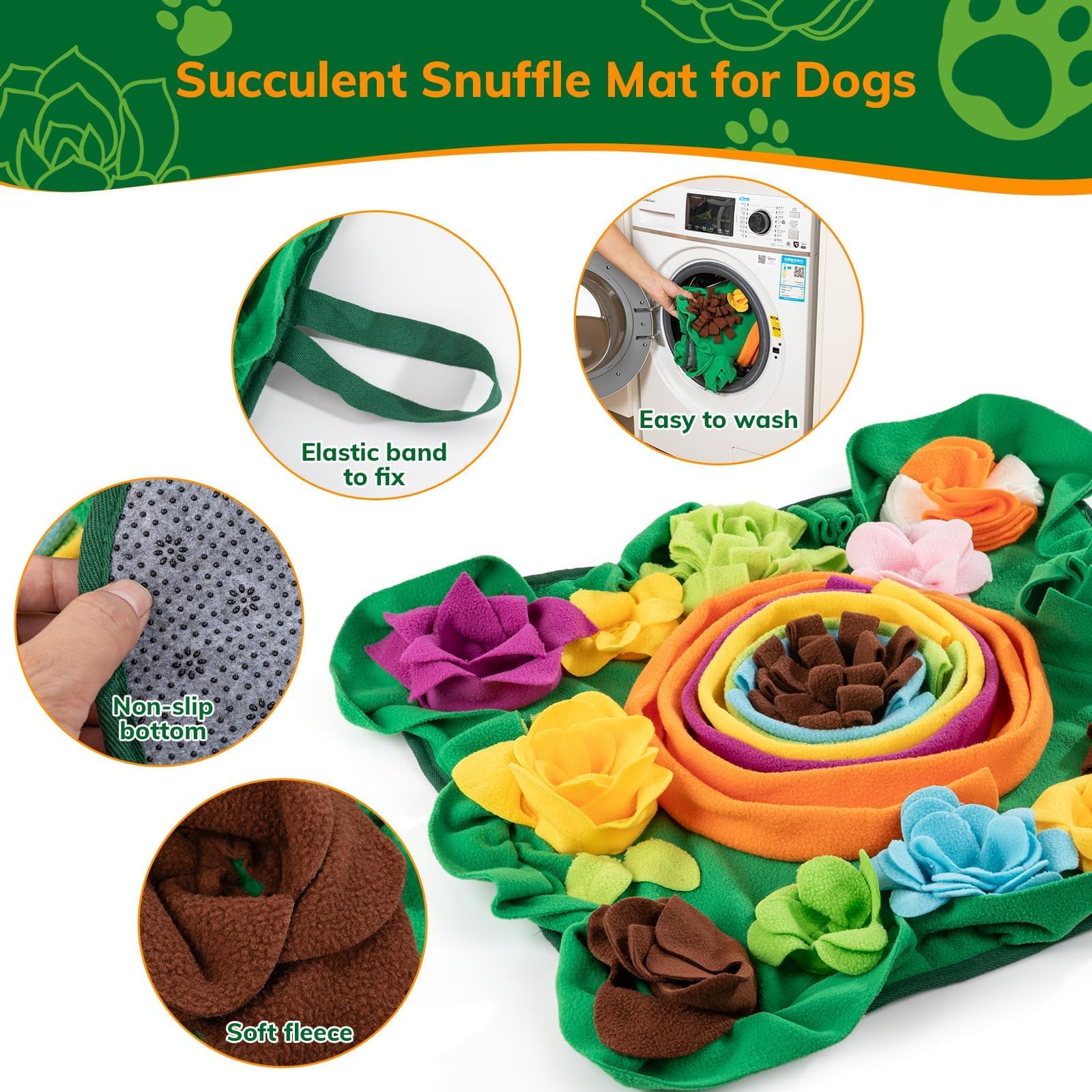 Puhohun Snuffle Mat For Dogs -Interactive Dog Toys To Keep Them Busy | Puppy Puzzle Slow Feeder Treat| Dog Lick Mat Enhancement