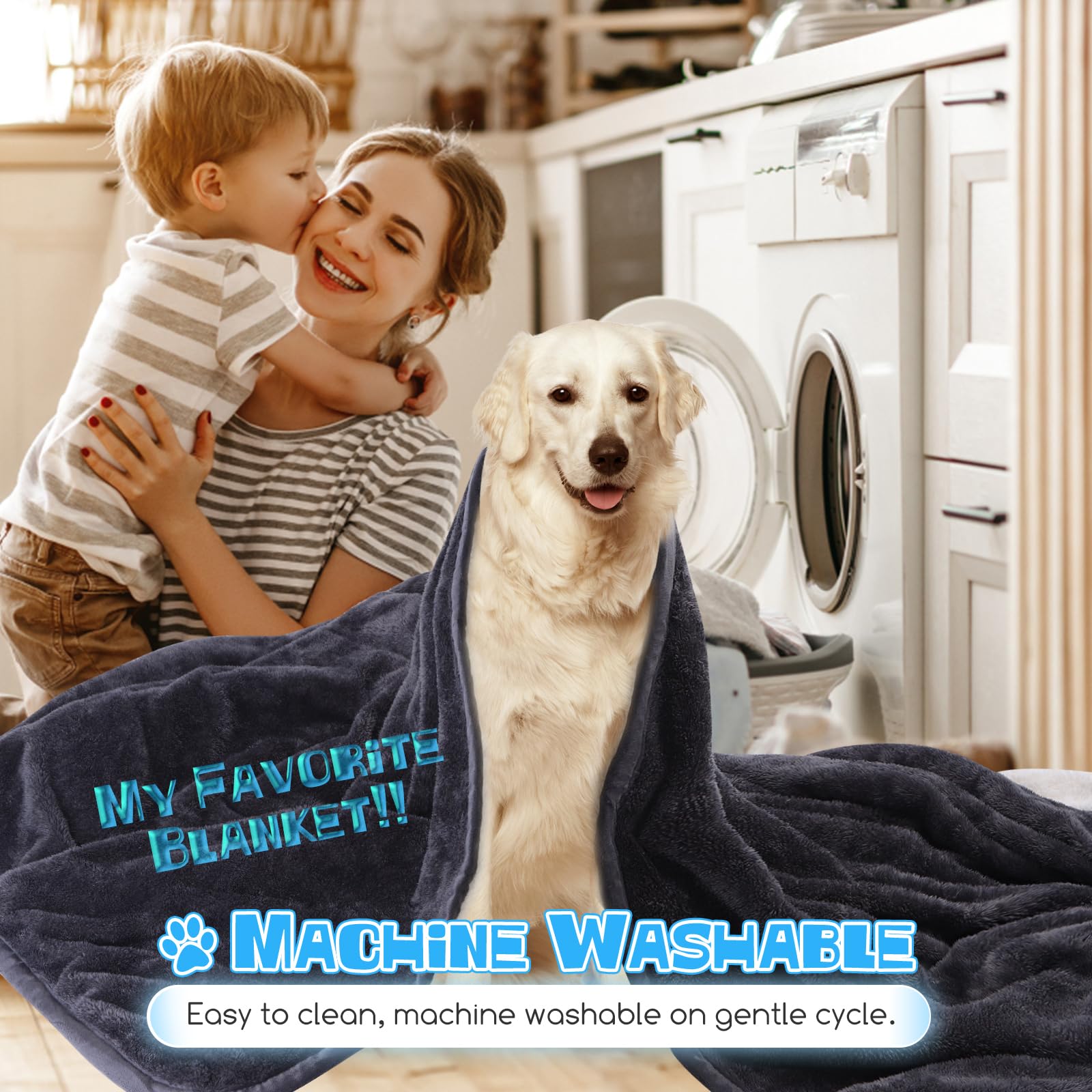 Nobleza Waterproof Dog Blanket Reversible Super Soft Warm Fluffy Sherpa Fleece Puppy Blanket， Pee Urine Proof Washable Pet Throw Blanket For Small Dogs & Cats， 24“ × 32“ Grey