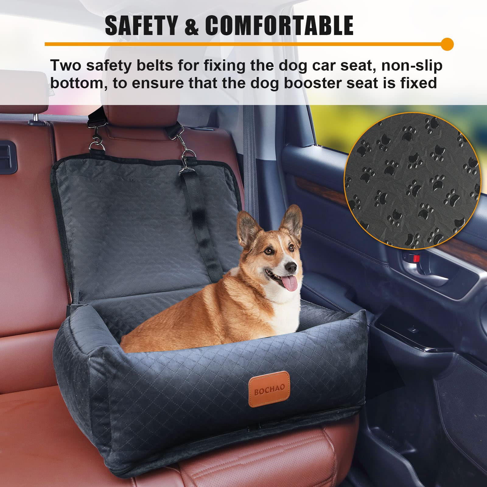 Dog Car Seat Pet Booster Seat For Medium Small Dogs,Dog Seat Travel Bed Multi-Function-Dog Bed,Dog Sofa Cushion,With Dog Blanket,Comfortable Safe Removable And Washable,Fits Cars/Trucks/Suv