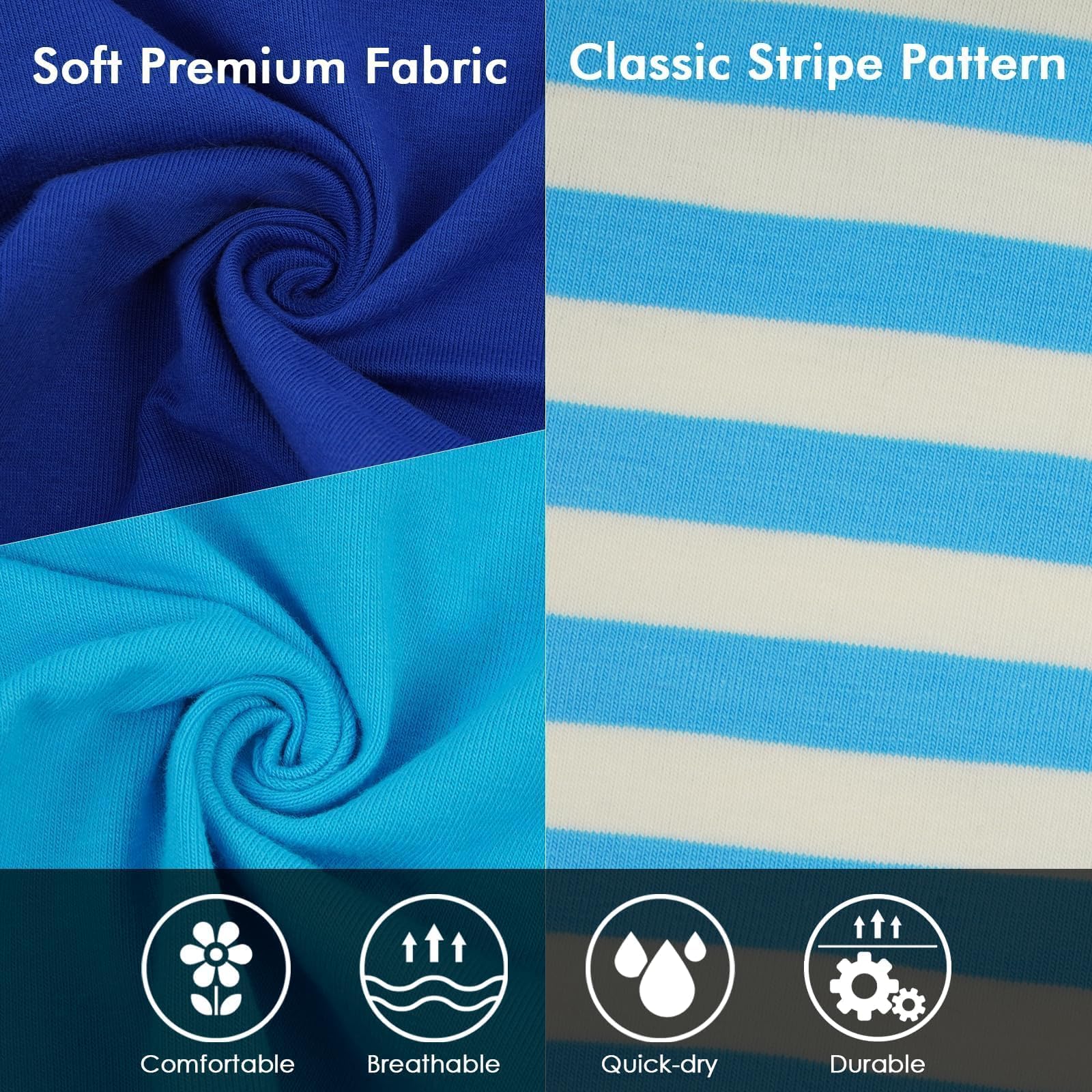 3 Pack Blue Striped T Shirts For Small Dogs,Lightweight Sleeveless Tee Set For Spring&Summer Keep Body Heat After Exercise,Breat