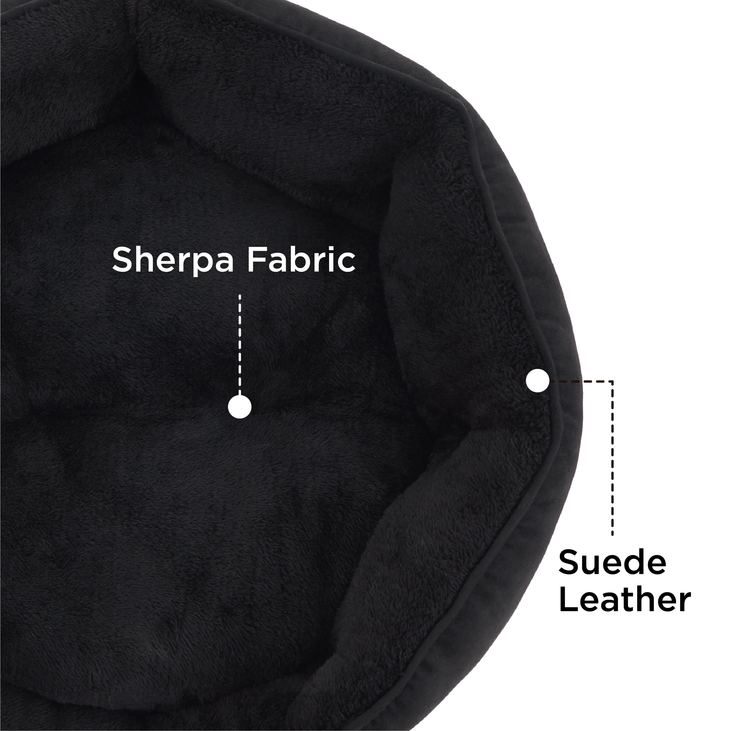 Bedsure Dog Beds For Small Dogs - Round Cat Beds For Indoor Cats, Washable Pet Bed For Puppy And Kitten With Slip-Resistant Bottom, 25 Inches, Black