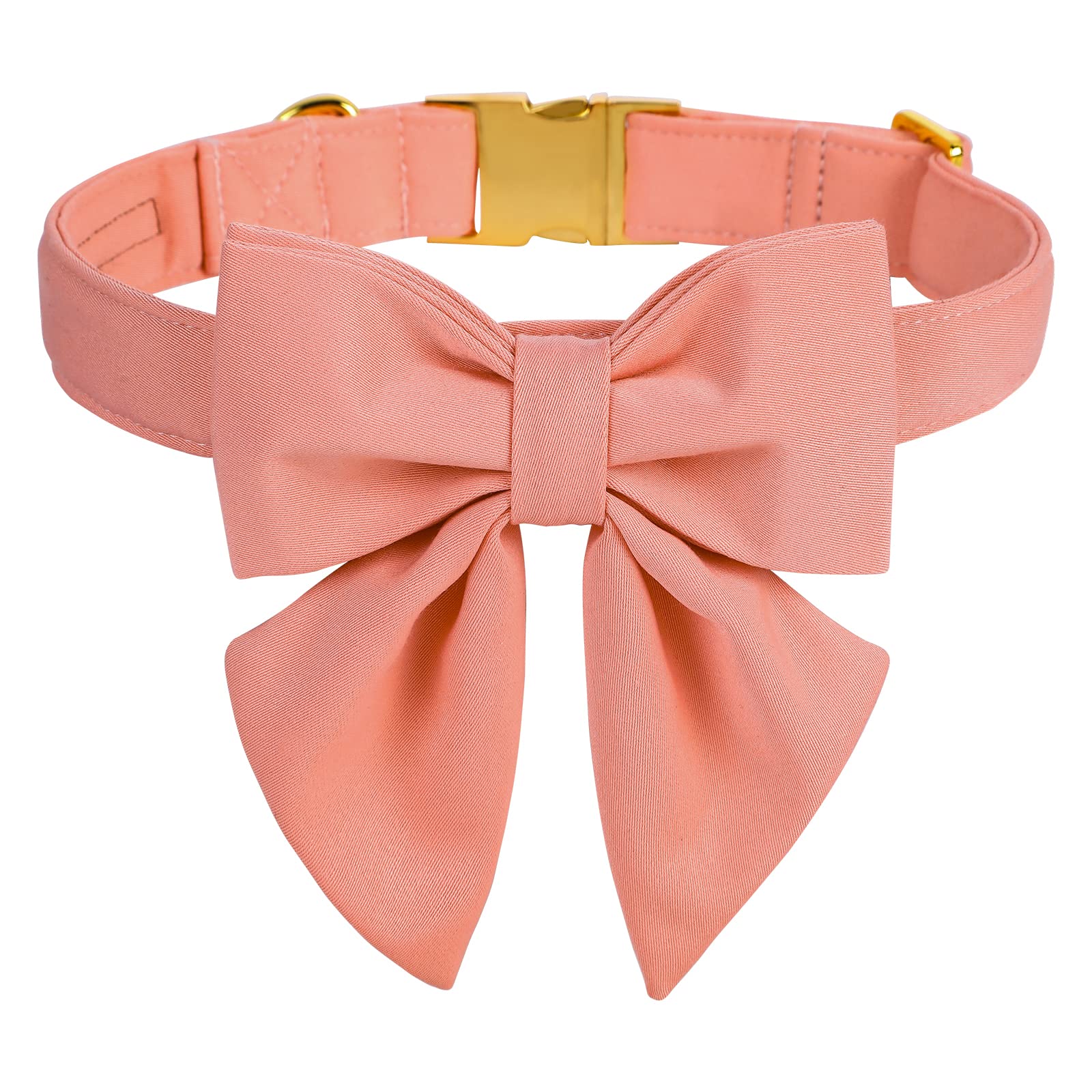 Maca Bates Dog Collar With Bow Bowtie For Dogs Solid Colors Sailor Bow Tie Adjustable Breakaway Girly Pink Collars Birthday Gift