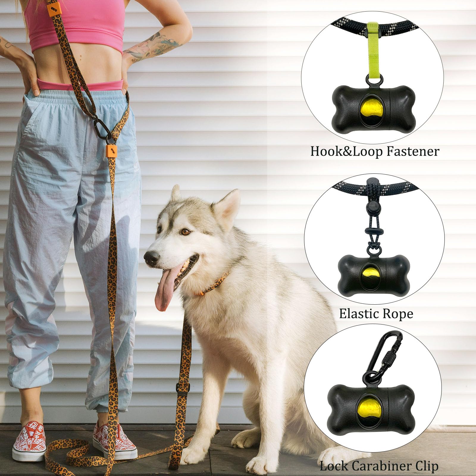 Shaouman Dog Poop Bags Holder For Leash|Dog Baggie Dispenser With 15 Leak-Proof Poo Bags For Leash On The Go For Walking Doggie