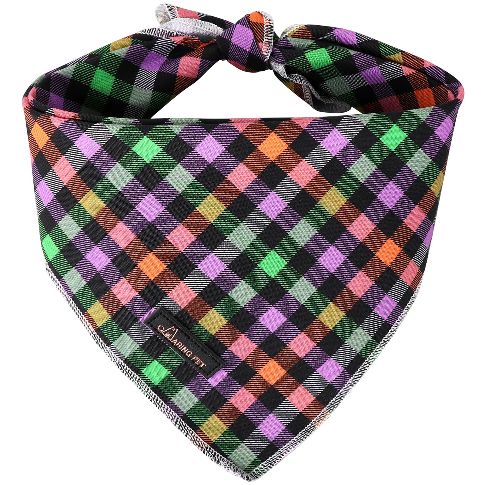 Aring Pet Halloween Dog Bandana, Cotton Fall Dog Bandanas, Soft Comfortable Halloween Plaid Pet Scarf Dog Triangle Bibs For Smal