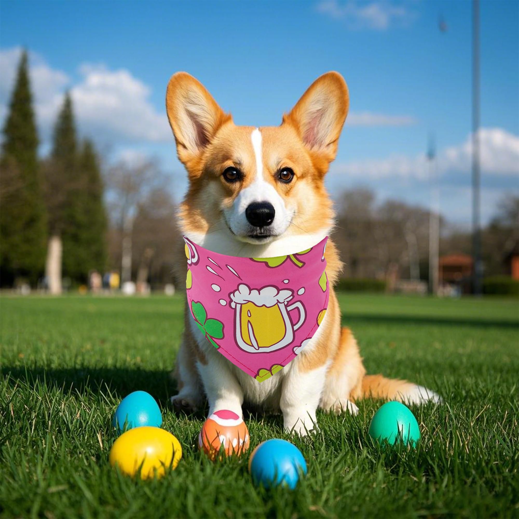 Pai Sence Easter Dog Bandanas Bulk St.Patrick's Day Dog Bandanas for Small Medium Dogs Breed 30 Pcs Adjustable St.Patrick's Day