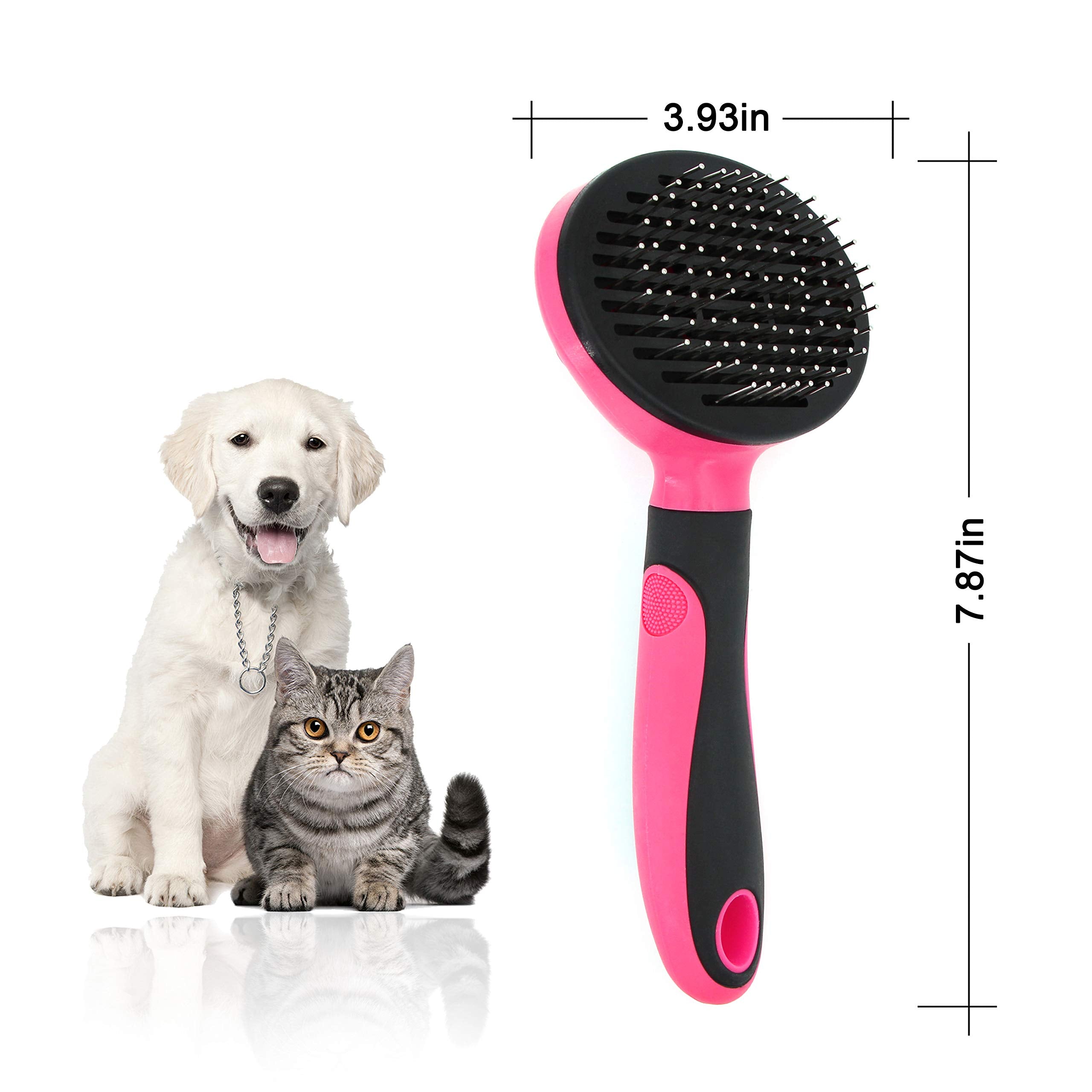 Uhomy Pets Self - Cleaning Slicker Brush Dog Comb Professional Pet Grooming Brush For Small, Medium & Large Dogs And Cats Regula