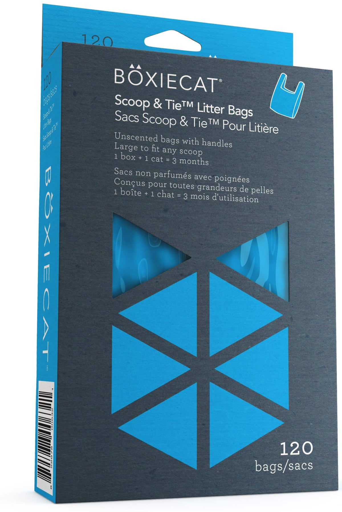 Boxiecat Scoop & Tie Cat Litter Waste Bags -Unscented- Leakproof - Large To Fit Any Scoop - Convenient Handles Tie & Seal In Odo