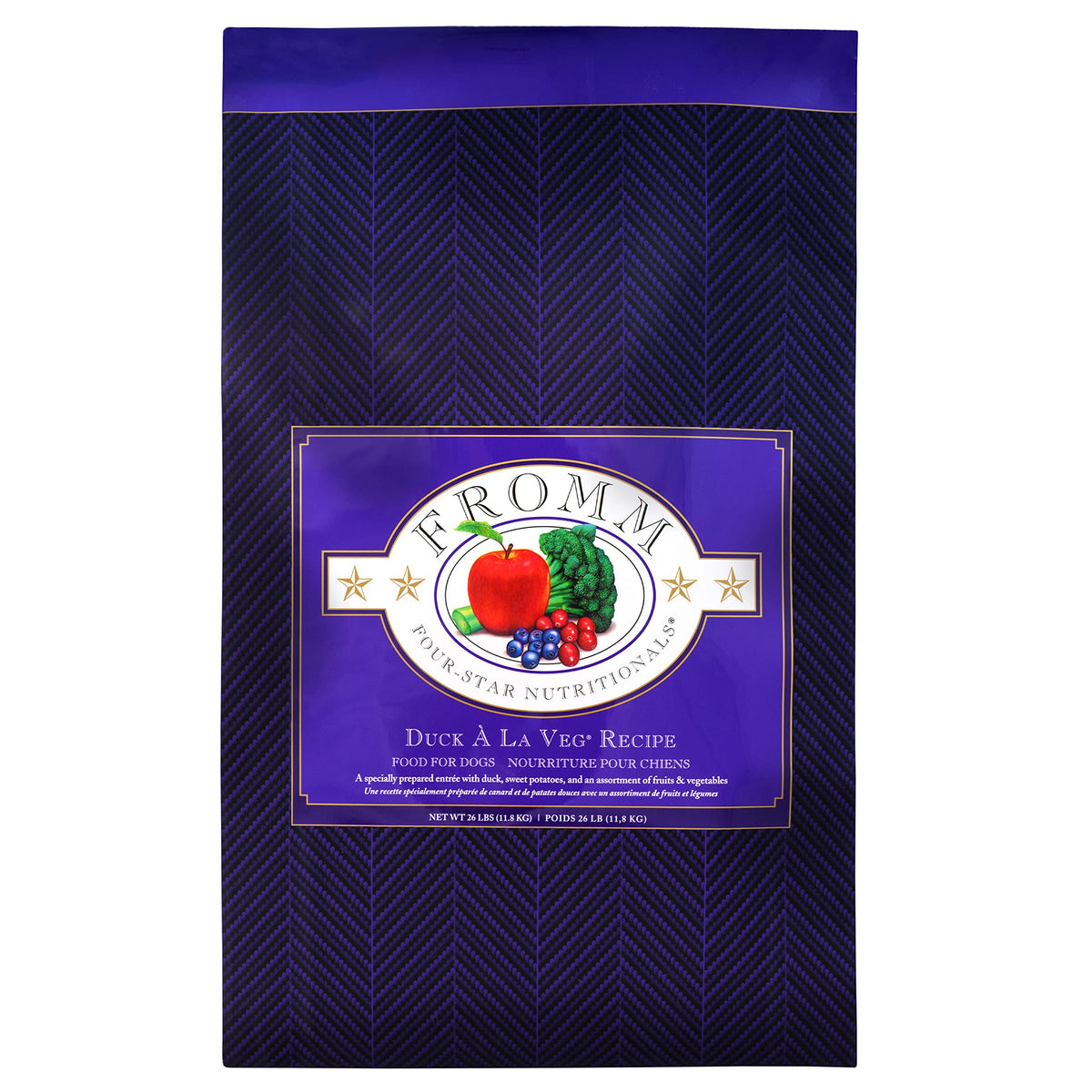 Fromm Four-Star Nutritionals Duck A La Veg Dog Food - Premium Dry Dog Food - Duck Recipe - 26 Lb