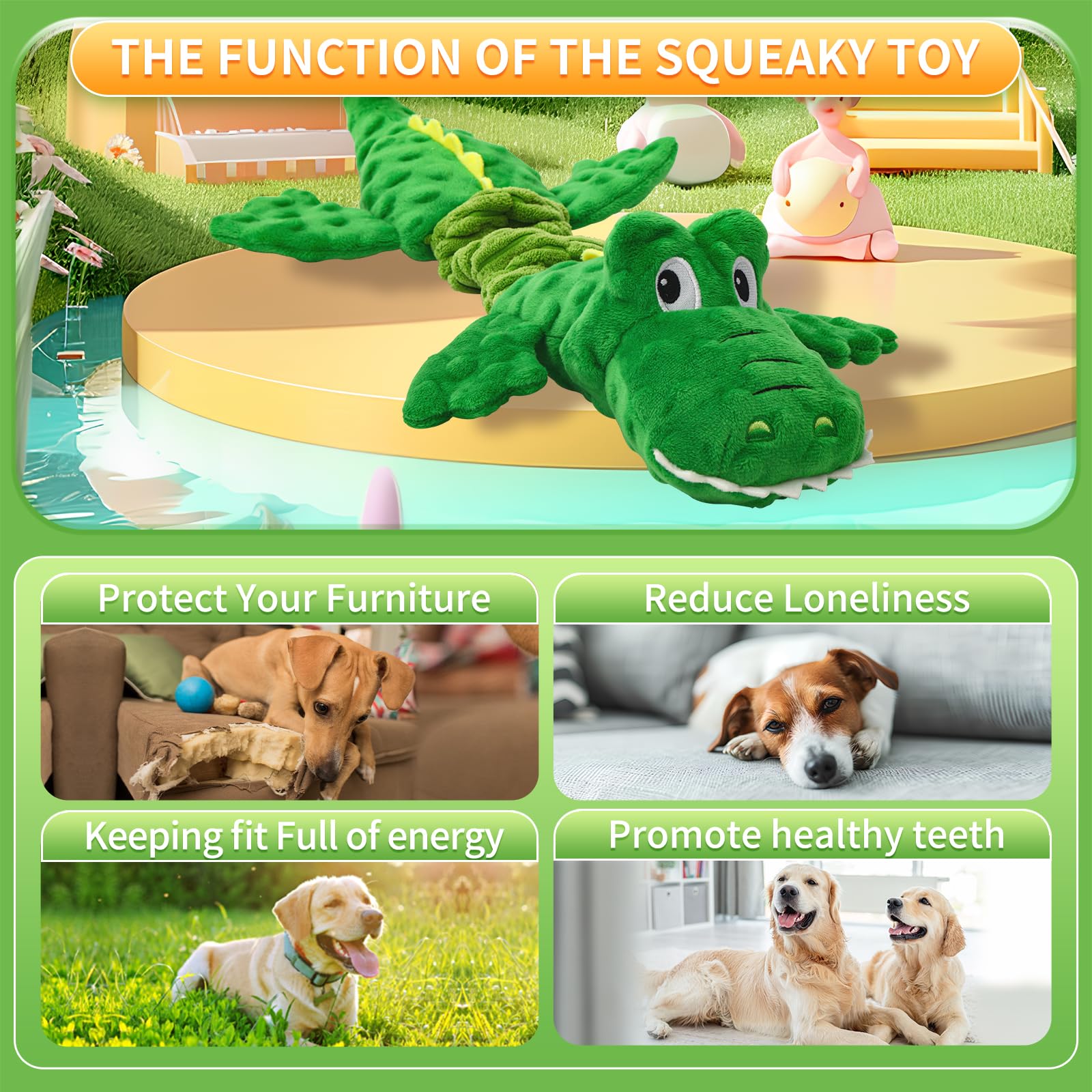 Chngeary Squeaky Dog Toy for Small Medium Large Dogs