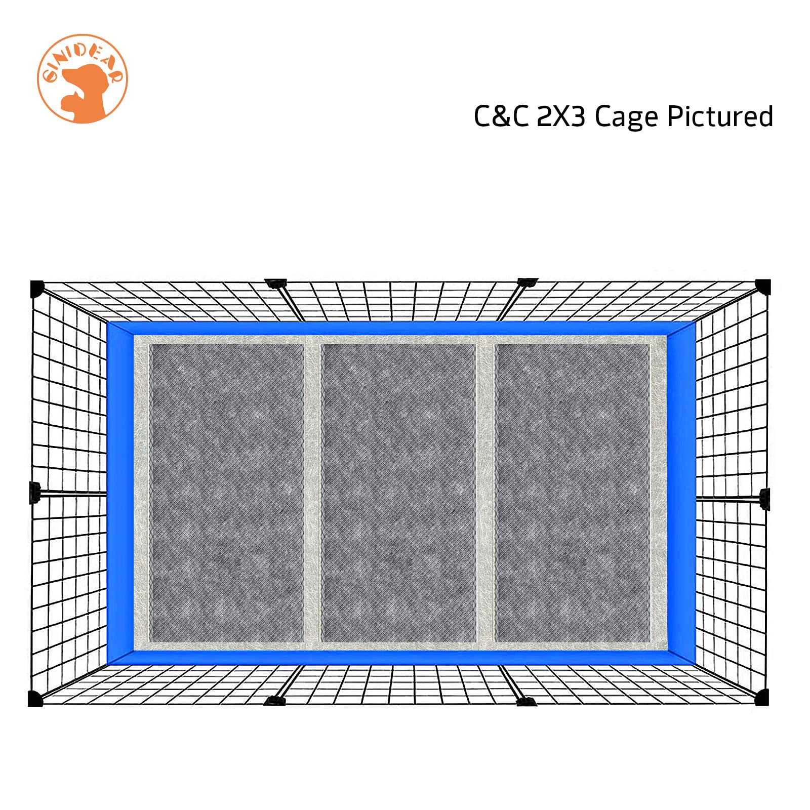 Ginidear Disposable Guinea Pig Cage Liners, Charcoal Odor Controlling Absorbent Waterproof Pee Pads For Rabbits, Bunnies, Chinchillas, Puppies And Other Small Animals .18'X31'(C&C2X1),24 Count