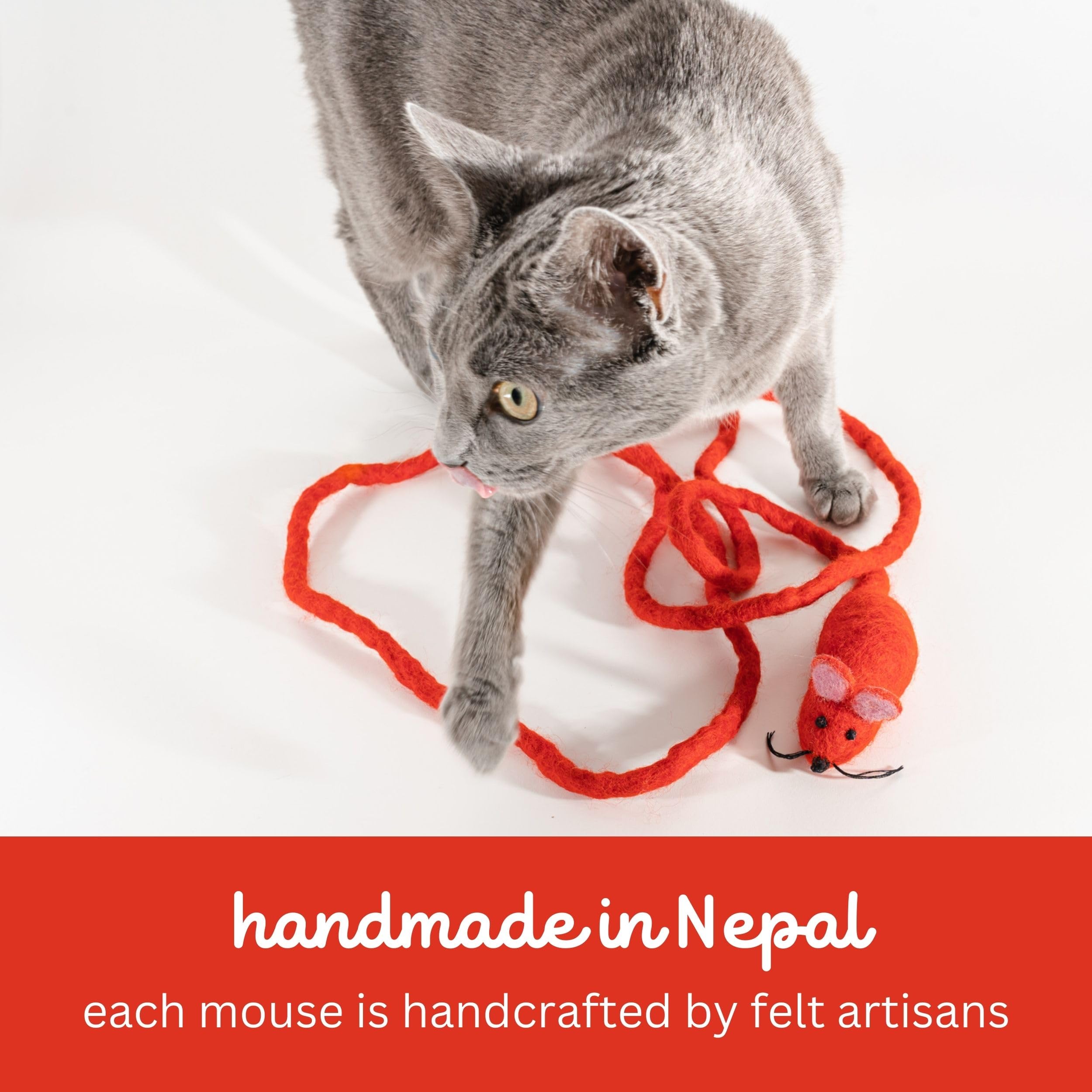 Catch A Mouse By The Tail Wool Cat Mouse Toy With A 6-Foot Tail For Indoor Cats Kittens. Cute Cat Toy Mouse Cat Toy. Rat Plush T