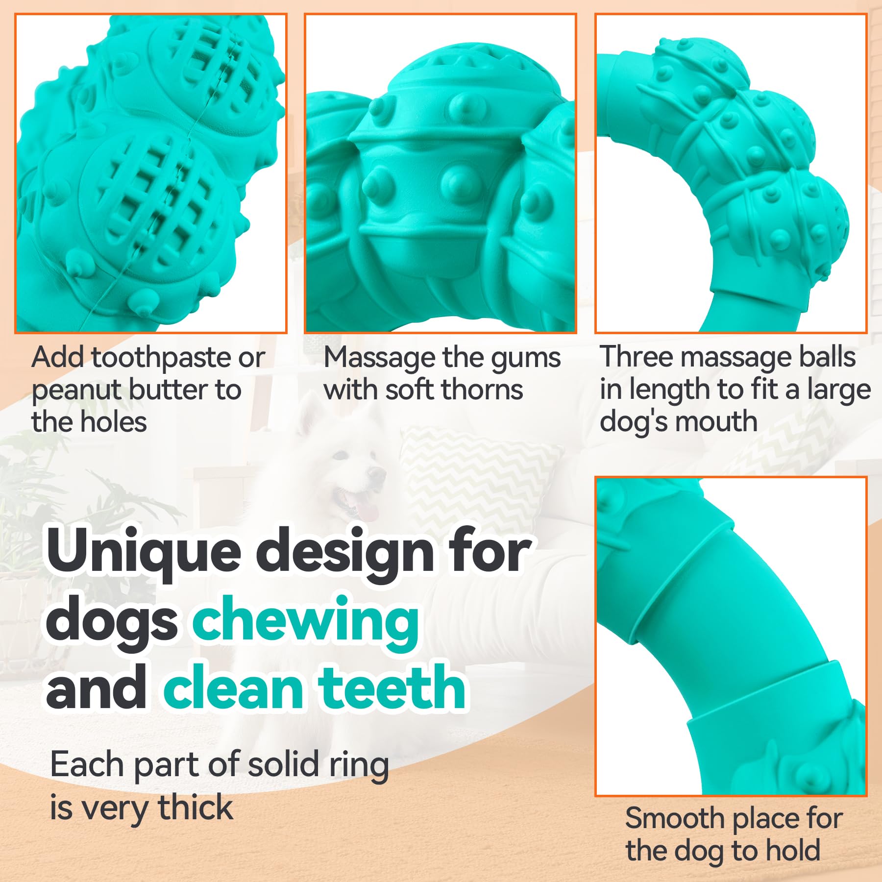 Daoziji Indestructible Dog Chews - Super Duty Chew Toys For Aggressive Dogs, Puppy Teething Relief & Interactive Play