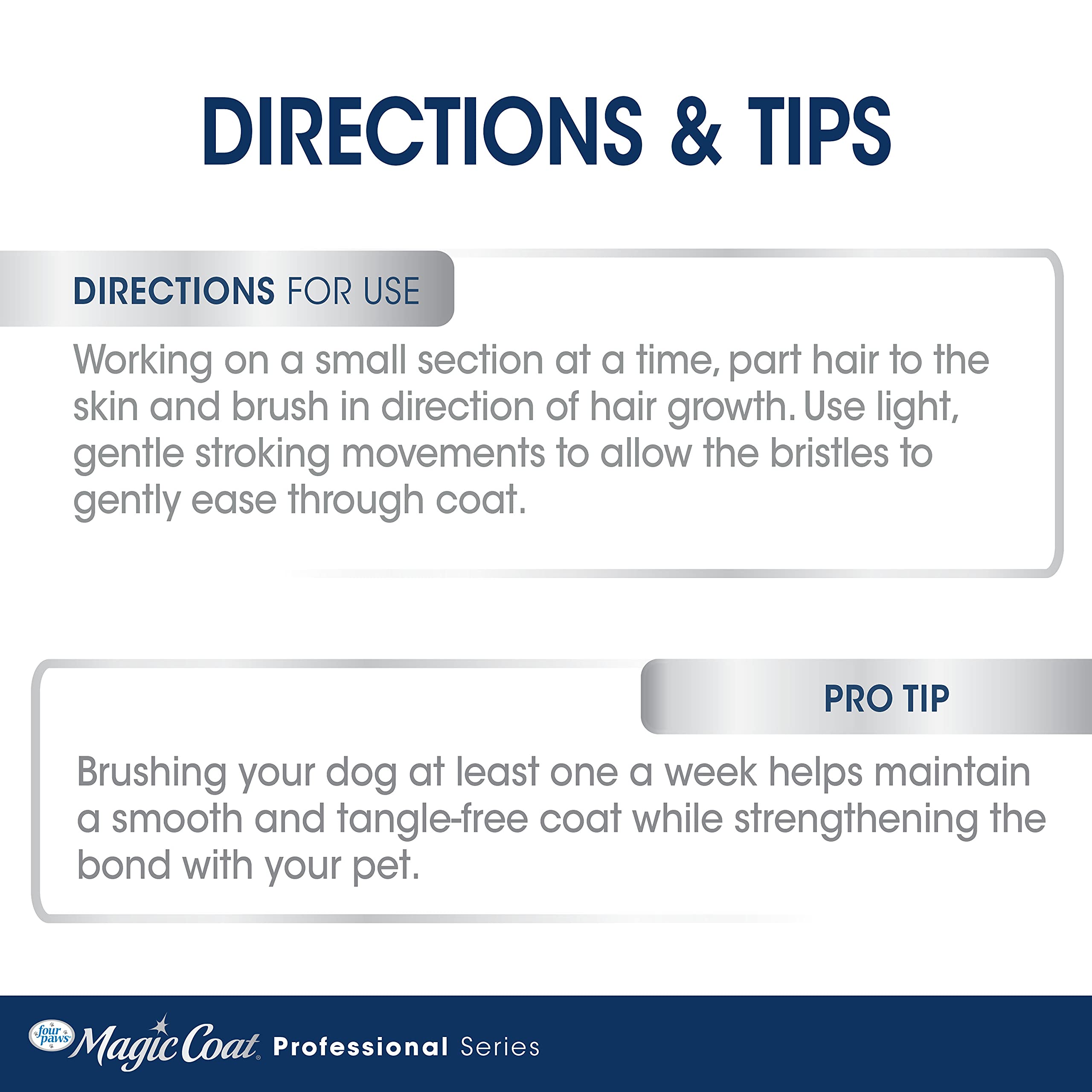 Four Paws Magic Coat Professional Series Grooming Brush For Dogs & Cats, Reduces Shedding, Stimulates Coat'S Natural Oils, Ergon