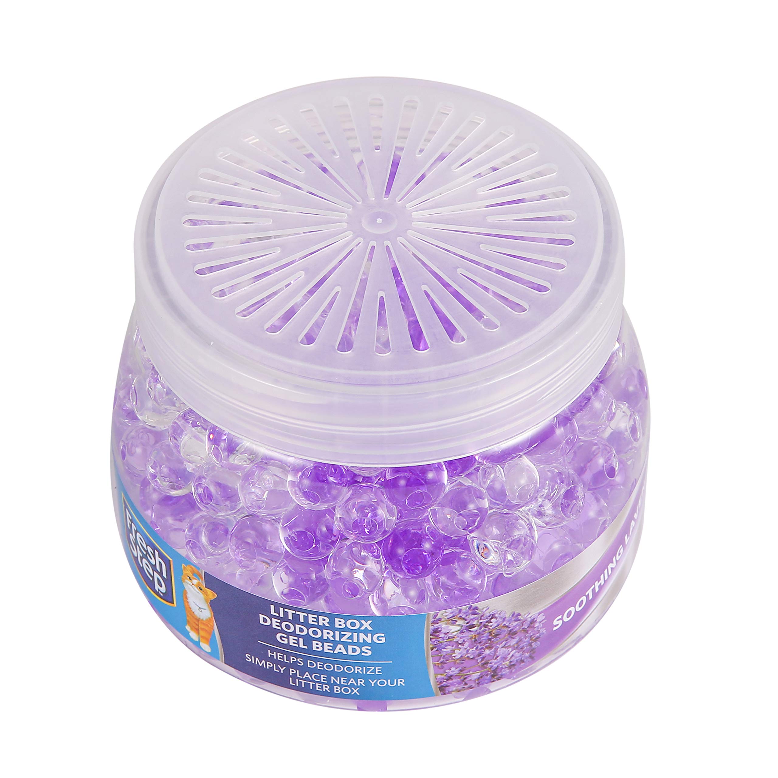 Fresh Step Litter Box Deodorizing Gel Beads In Soothing Lavender Scent | Deodorizing Gel Beads Air Freshener For Pet Smells From Litter Box | 12 Oz Pet Odor Eliminating Gel Beads To Freshen Air