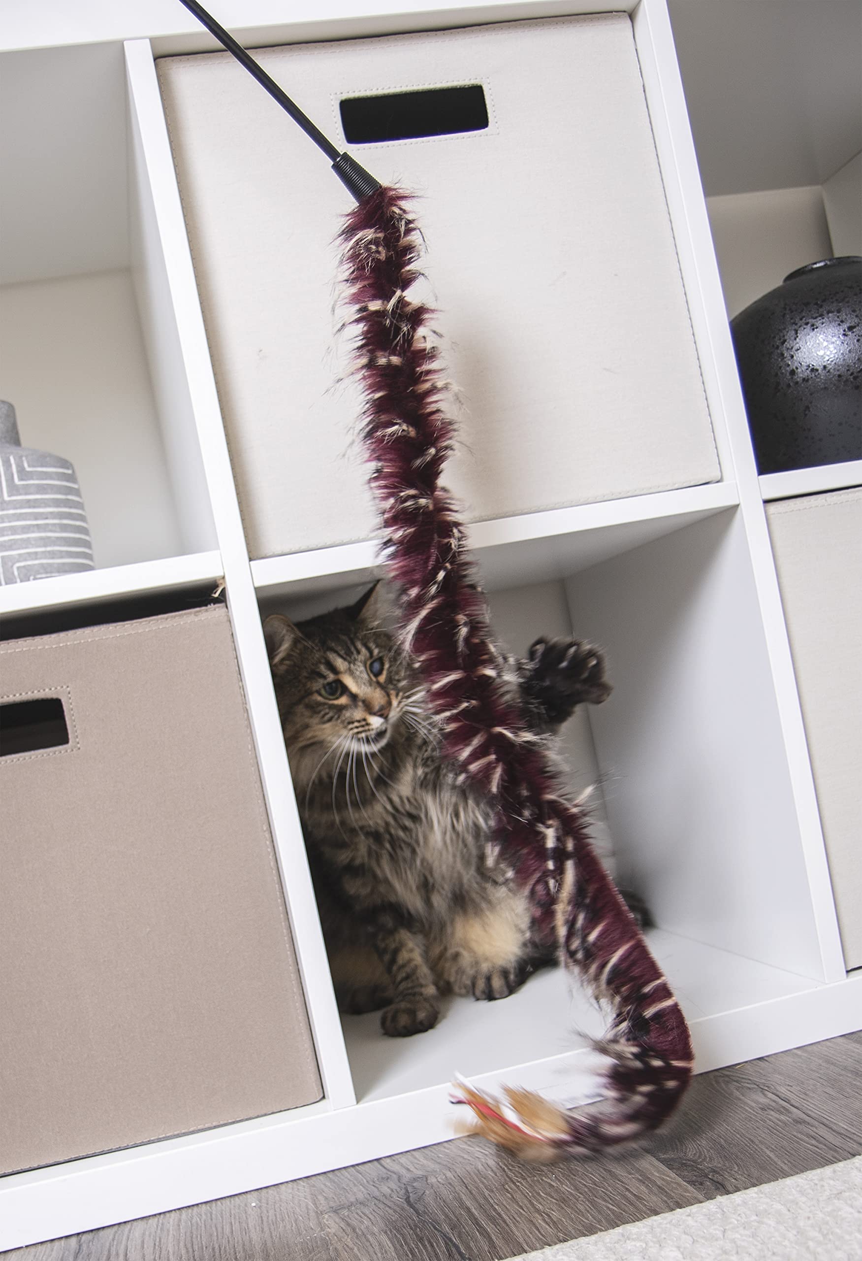 Petlinks Plume Crazy Wand Cat Toy - One Size, Random Color - Engaging Play for Cats, Interactive Fun, Feather Teaser