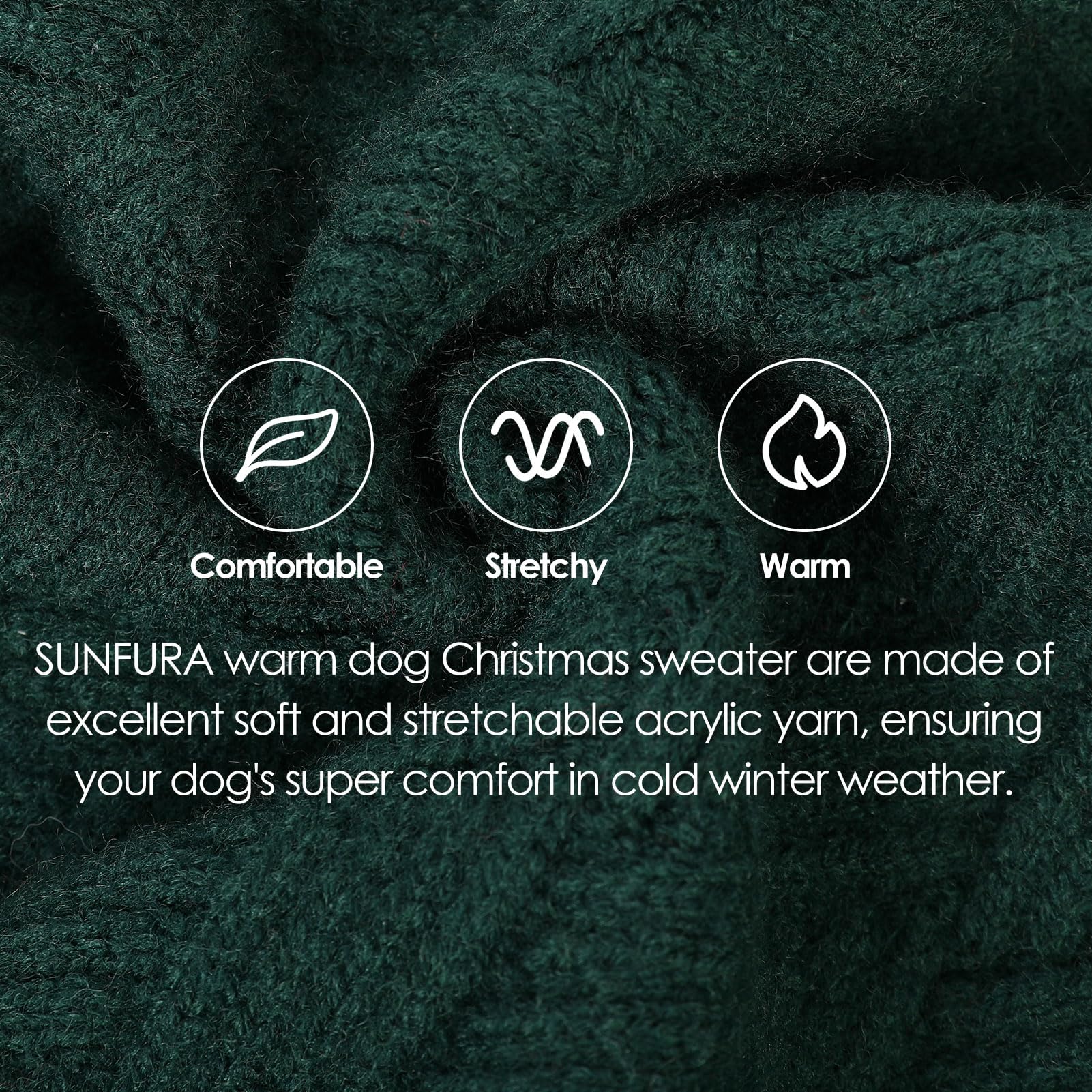 SUNFURA Dog Sweater Large Size Dog, XXL Dog Sweaters for Extra Large Dogs, Doggy Warm Turtleneck Christmas Sweatshirt Cold Weath