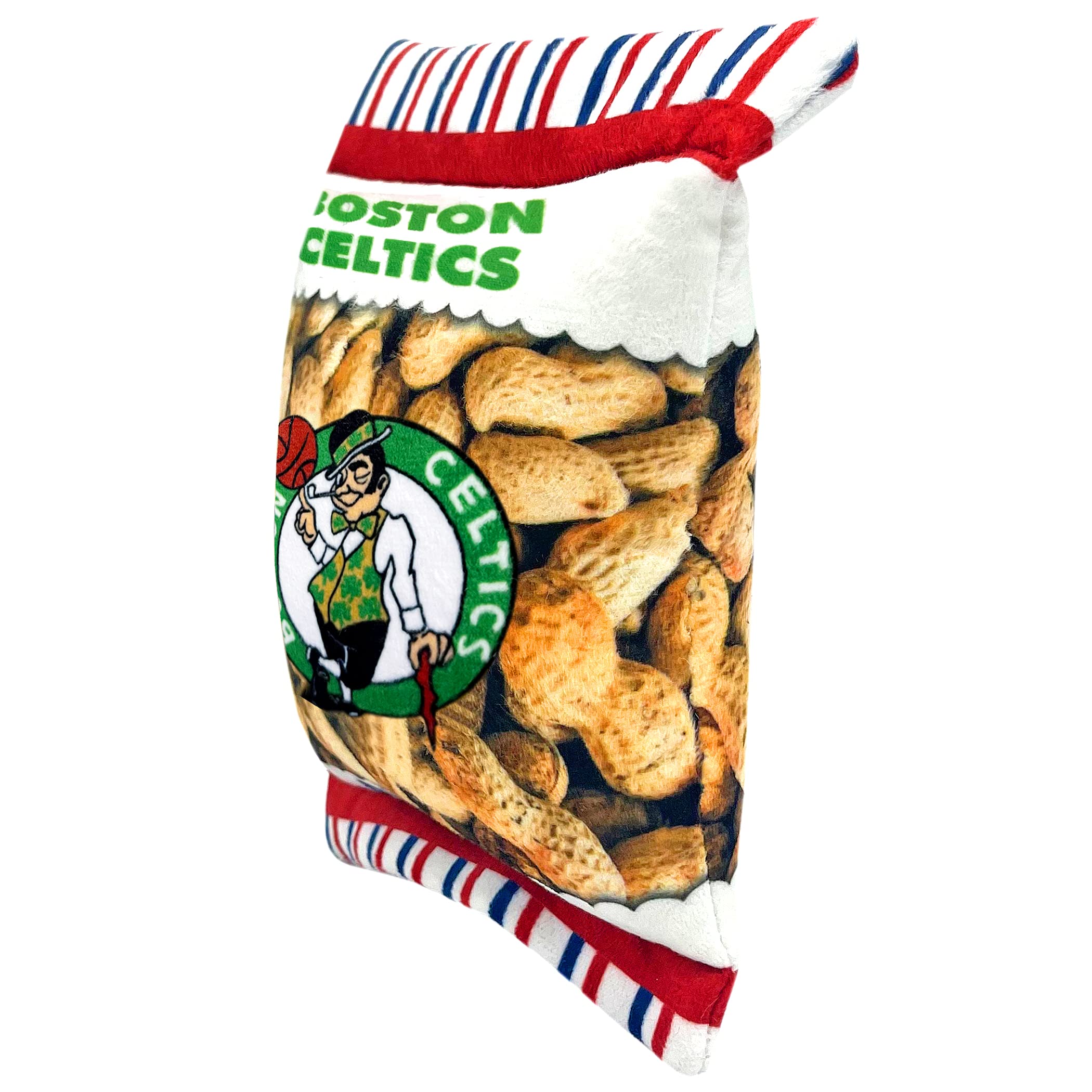 Pets First Nba Boston Celtics Crinkle Fine Plush Dog & Cat Squeak Toy - Cutest Stadium Peanuts Snack Plush Toy For Dogs & Cats W