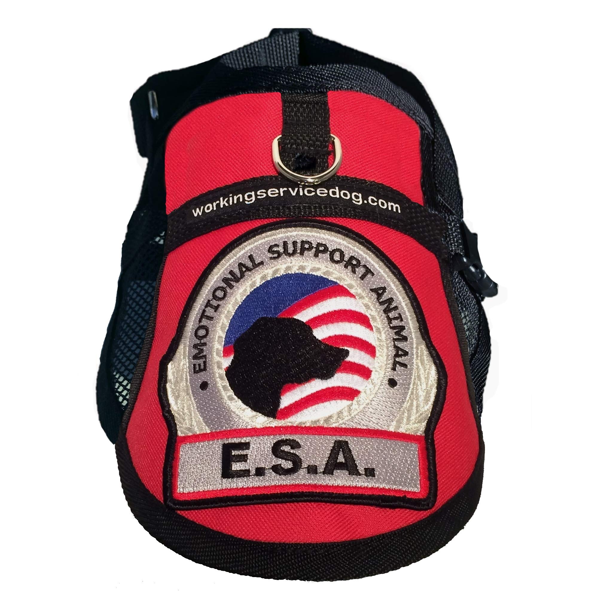 Premium Emotional Support Dog Vest | Esa Dog Vest | Mesh Cooling Panel | Emotional Support Dog Harness | Includes 5 Federal Law Esa Handout Cards (14' - 17' Girth, Red)