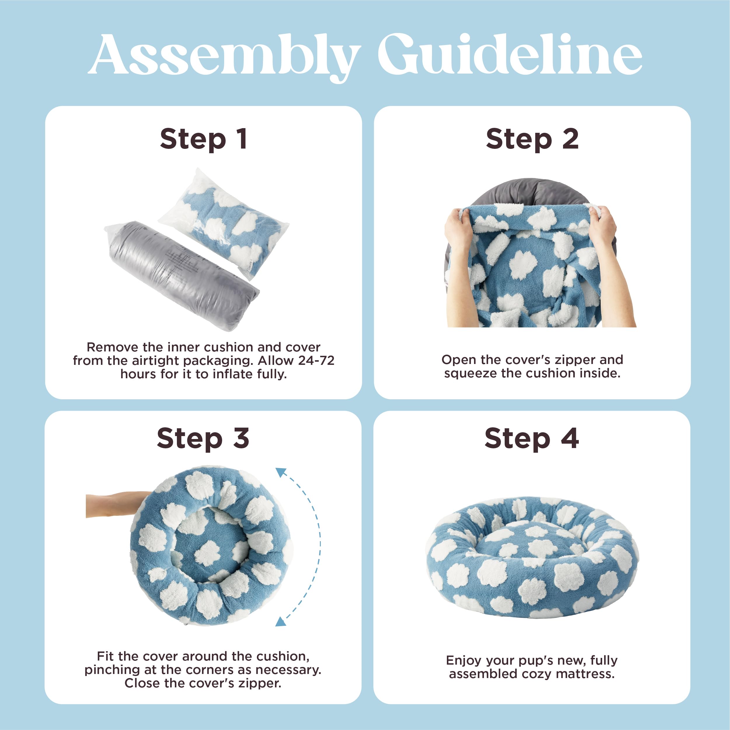 Lesure Donut Dog Bed Medium Size Dog - Round Cat Beds For Indoor Calming Pet With Washable Cover, Cute Modern Puppy Beds With Ja