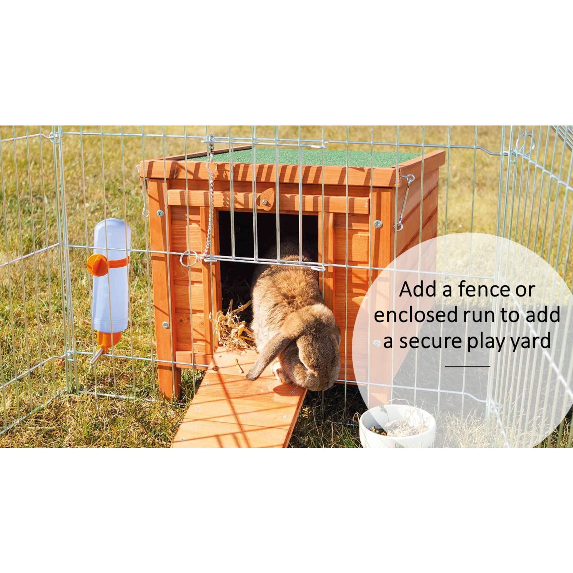 Trixie Small Pet House, Wooden Outdoor Shelter, Weatherproof Pet Home, Ideal For Cats, Rabbits, Bunnies, Guinea Pigs, Brown