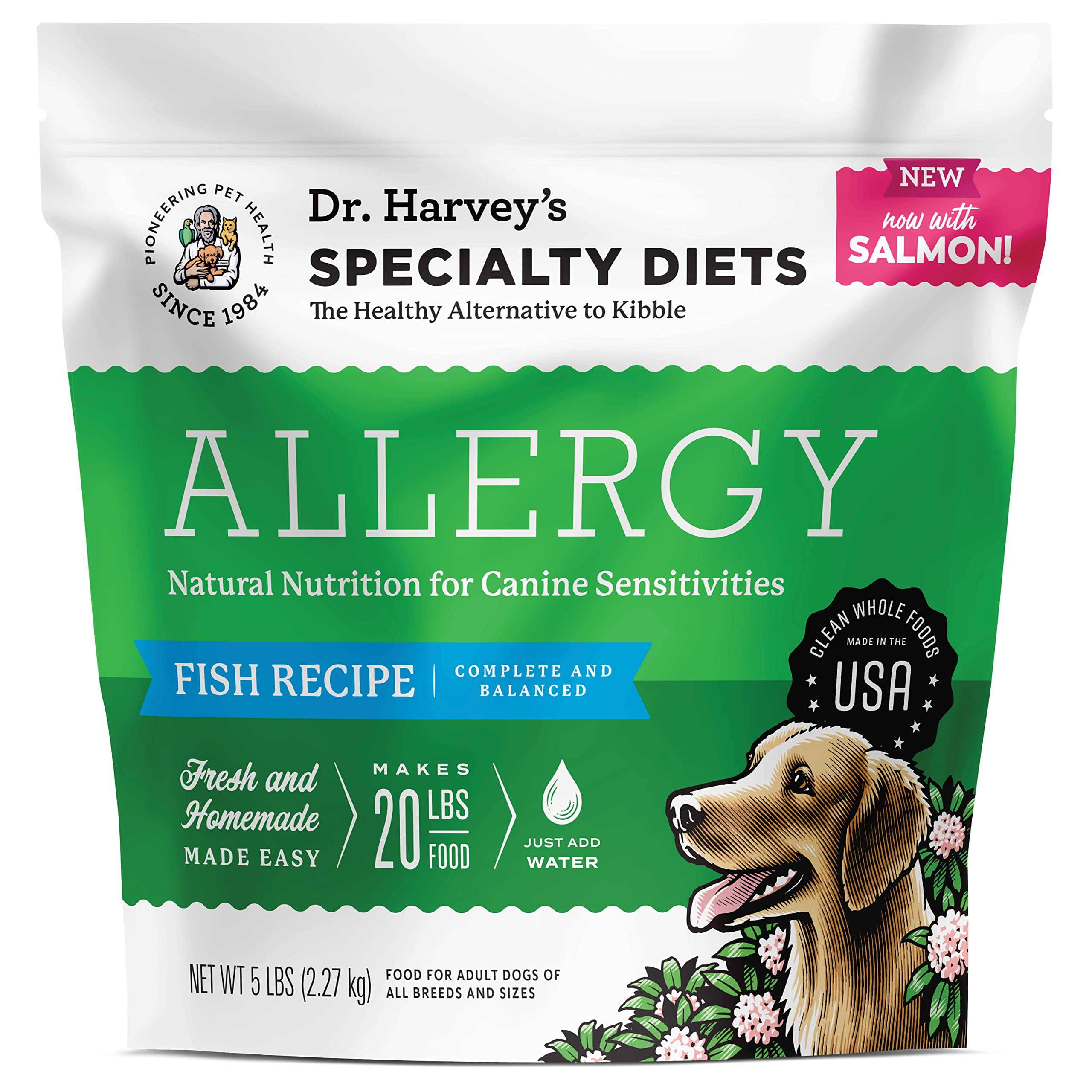 Dr. Harveys Specialty Diet Limited Ingredient - Human Grade Dog Food for Dogs with Sensitivities - Salmon Recipe (5 Pounds)