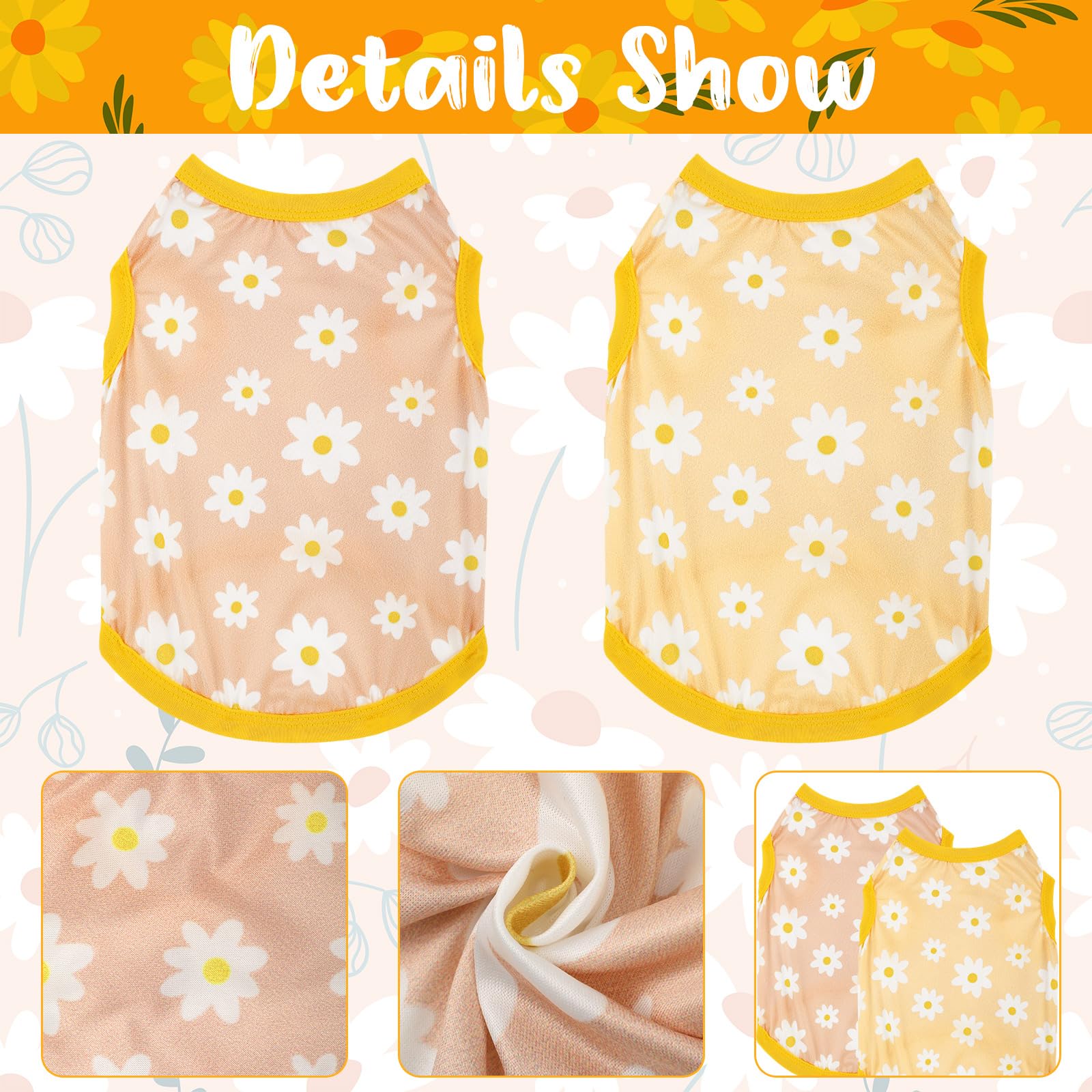 Frienda 4 Pieces Pet Clothes Set Include 2 Pieces Cute Pet Dress Lovely Dog Dress And 2 Pcs Breathable Dog T Shirt Puppy Clothes