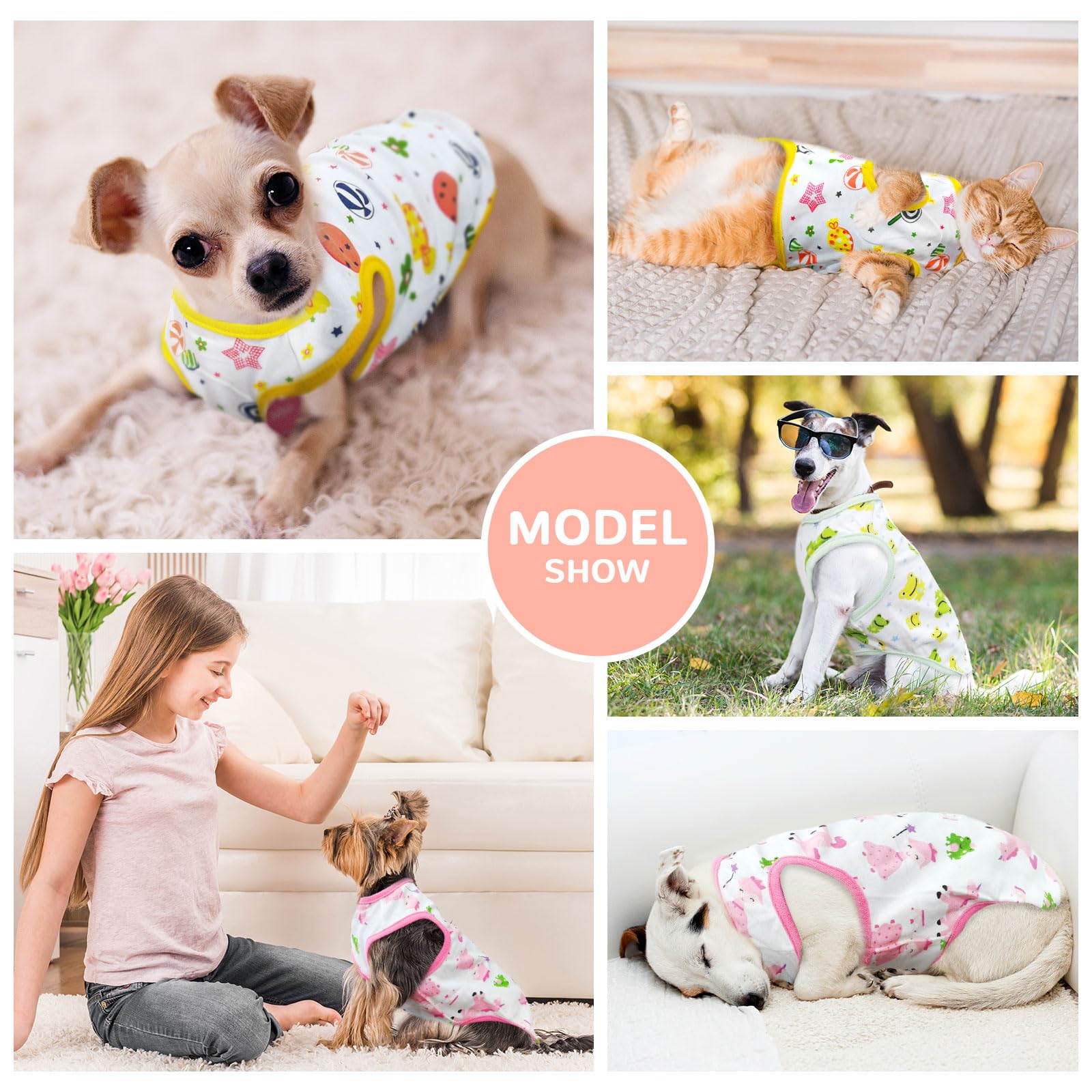 Petcare 3 Pack Premium 95% Cotton Small Dog Shirts Clothes - Soft Cute Puppy Outfits - Comfort Fashion Dog Shirt Vest For Small