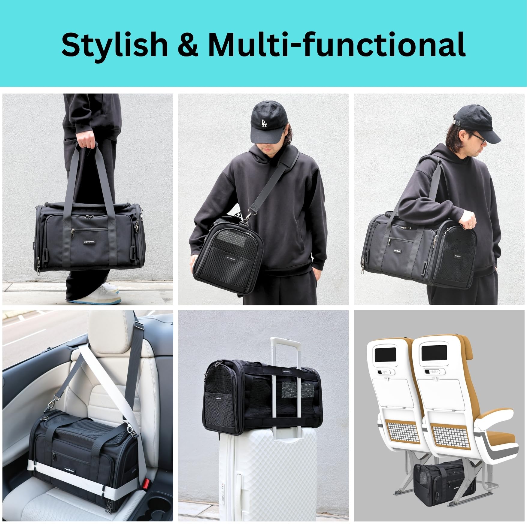 Crash-Tested & Expandable Pet Carrier Airline Approved | 3-In-1 Small Dog Car Seat, Tsa Airline Approved Dog Carrier, Soft Sided