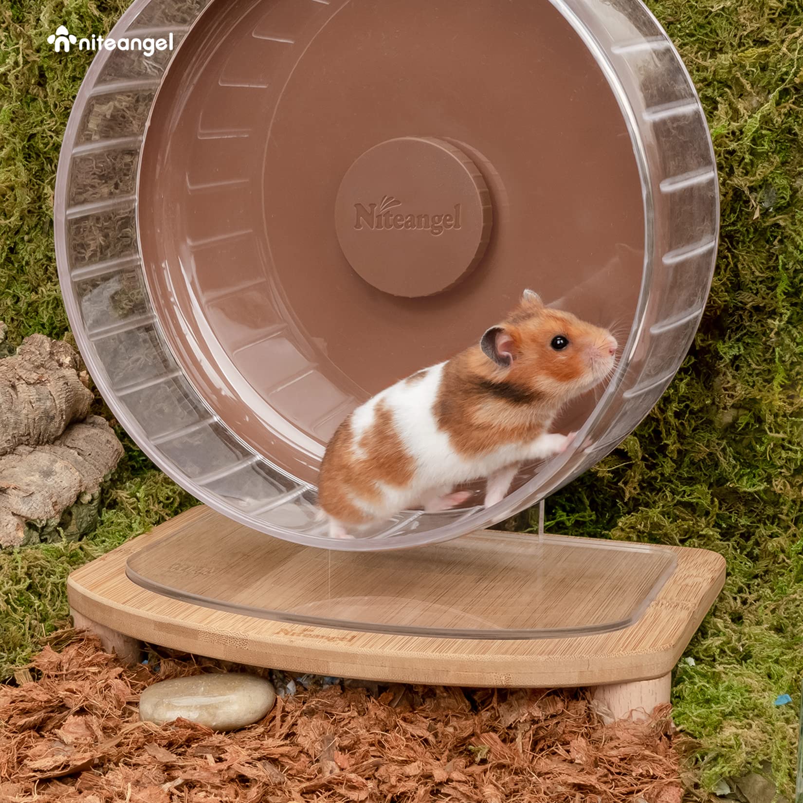 Niteangel Anti-Slide Acrylic Wooden Cloud Series Hamster Wheel Platform (Small)