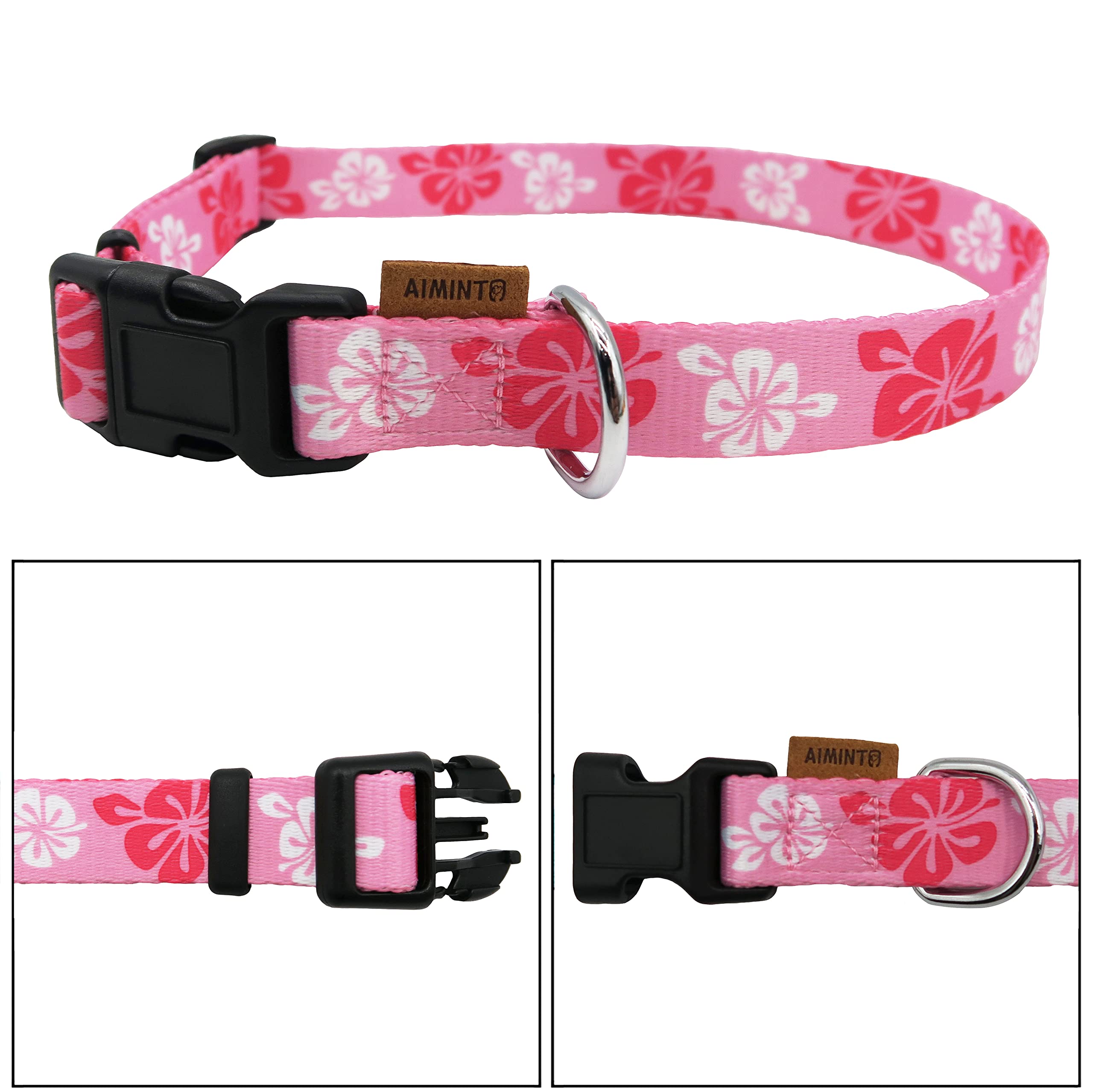 Aiminto Dog Collar, Cute Floral Pattern, Soft And Adjustable Collar With Quick Release Buckle (Xs (Neck 9-13'', Width 3/8''), Ha