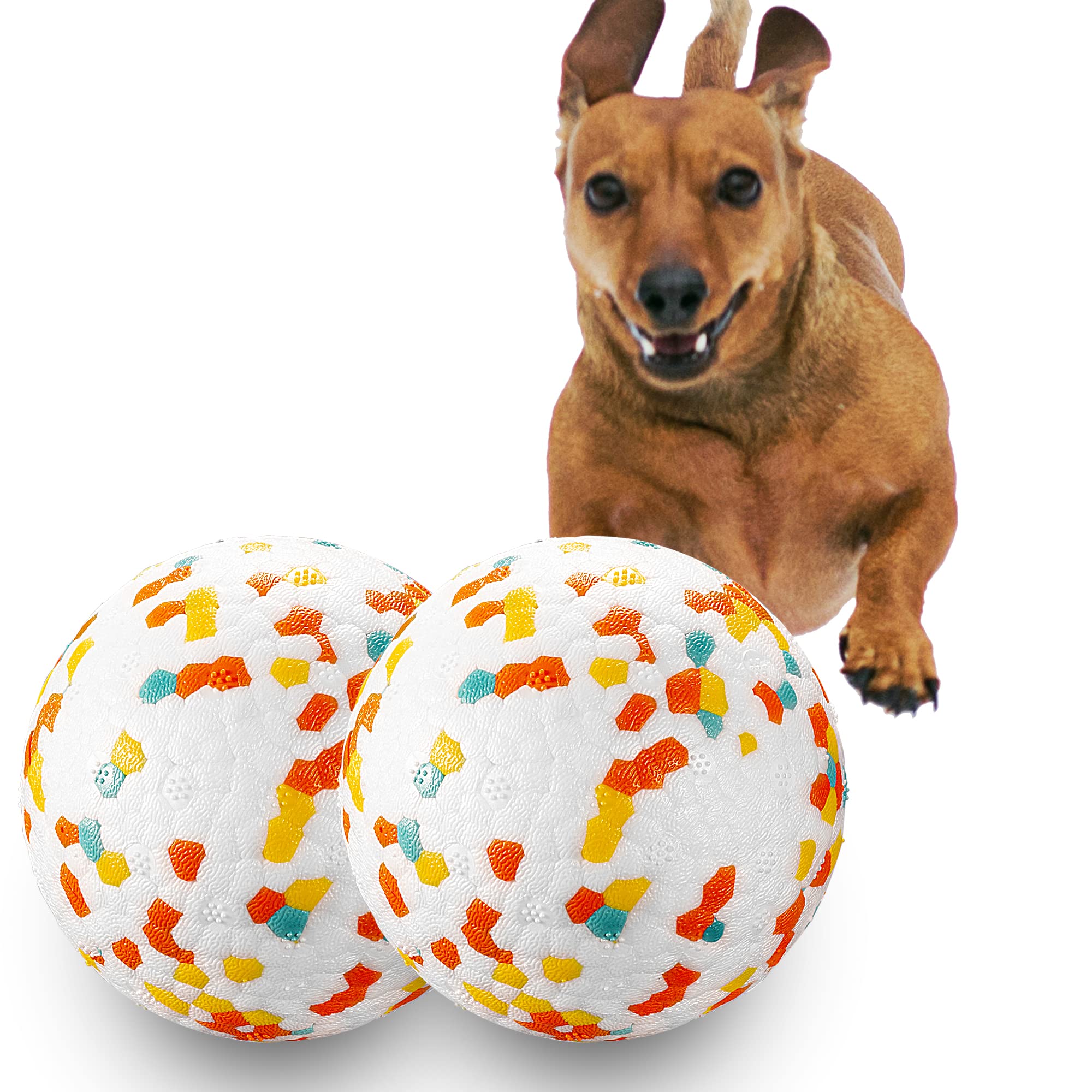 Jerock Dog Balls, Indestructible Dog Toy Ball For Aggressive Chewers, Durable High Elasticity Interactive Ball For Training Dog Catch And Fetch, Large Medium Small Dog And Puppies(2.5In, 2Pcs)