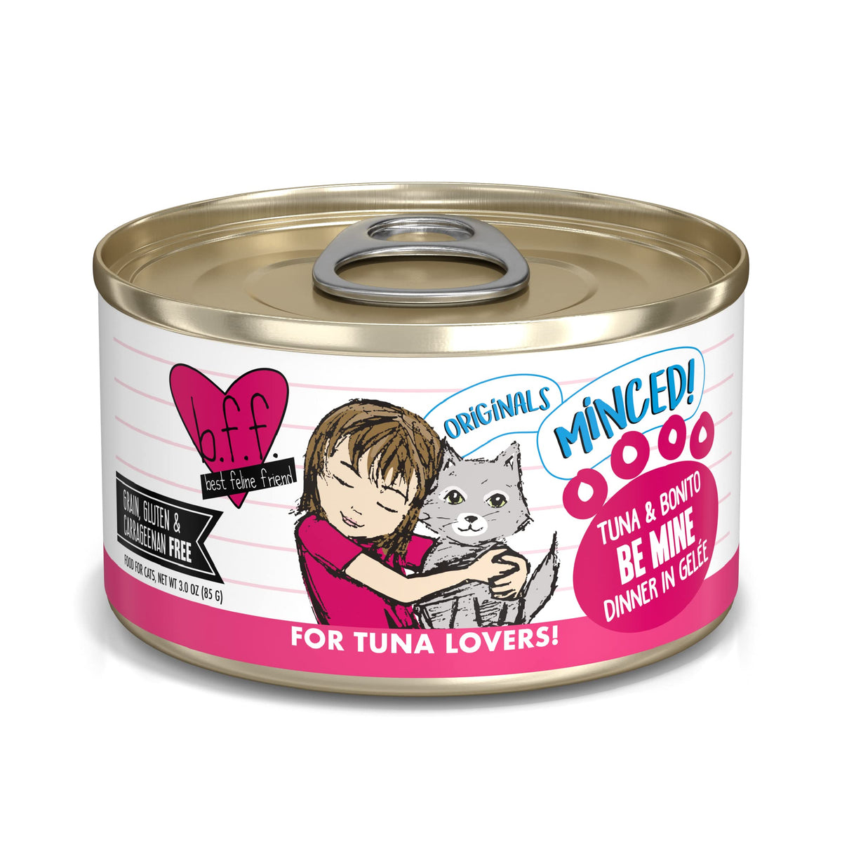 Best Feline Friend (B.F.F.) Grain-Free Cat Food By Weruva, Tuna & Bonito Be Mine, 3-Ounce Can (Pack Of 24)