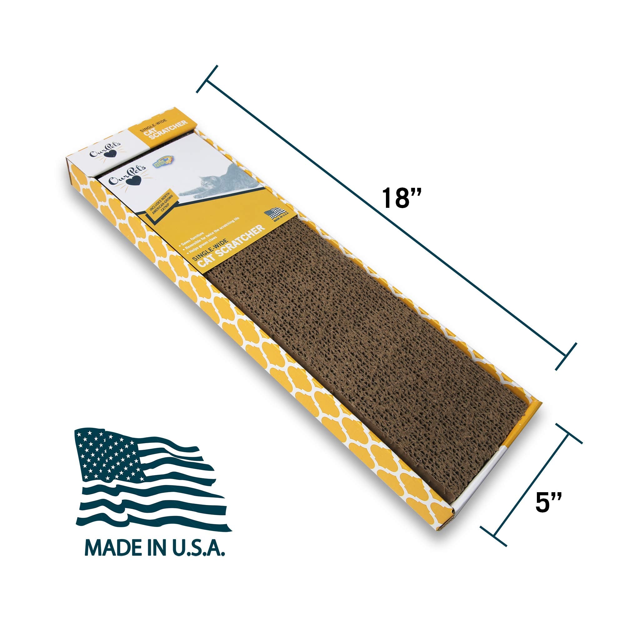 Ourpet'S Straight And Narrow Single Wide Reversible Cat Scratcher
