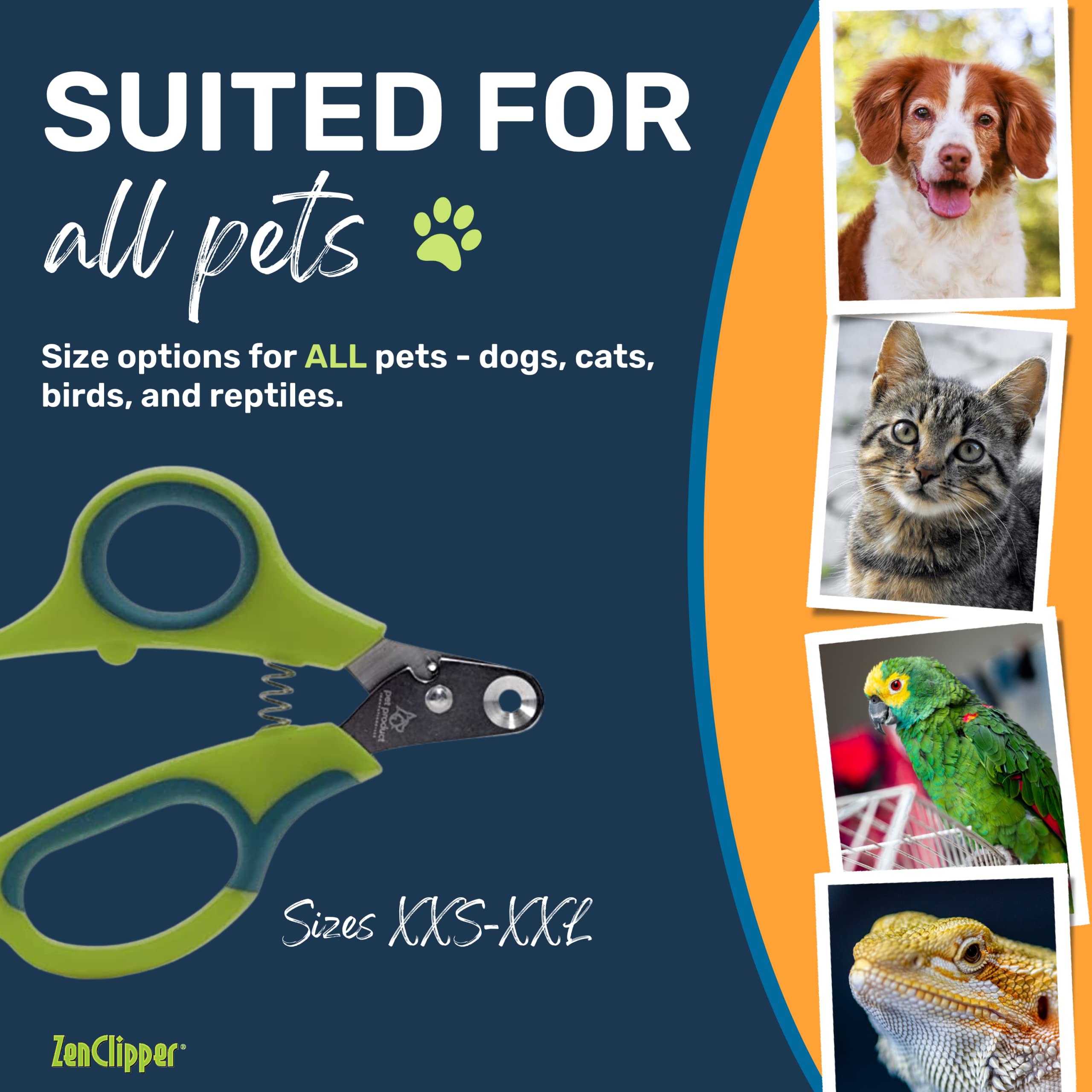 Zen Clipper Pet Nail Clipper For Dogs - Dog Nail Clipper For Safer Dog Grooming And Nail Care - Clean, Quiet, And Easy-To-Use St