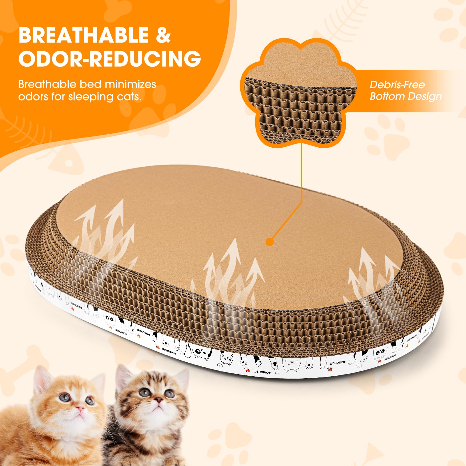 Romohom 3 Pack Large Oval Cat Scratcher Bed Scratch Pad Board Lounge Couch Cats Bowl Shaped Scratching Post Nest For Cats Grindi