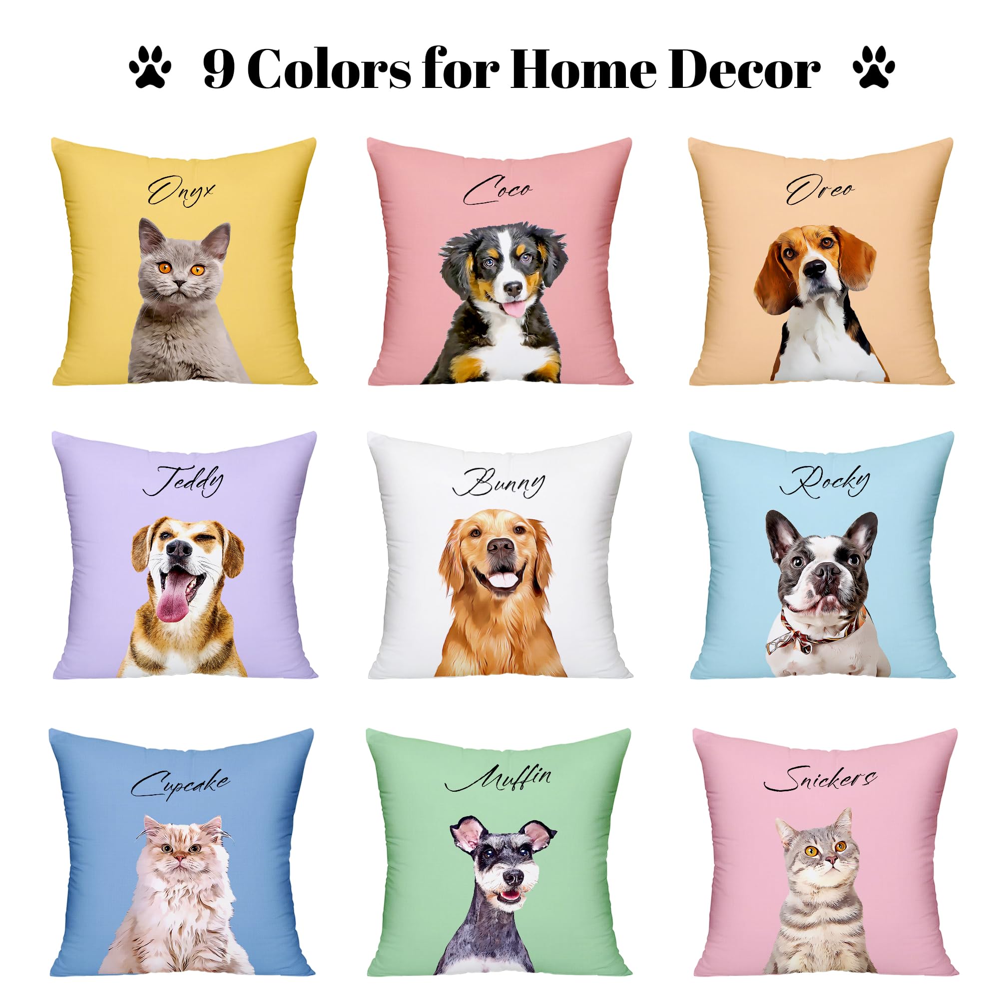 Funny Diy Personalized Pet Oil Painting Portrait From Photo Throw Pillow, Custom Dog Memorial Gifts For Loss Of Dogs, Dog Cat Me