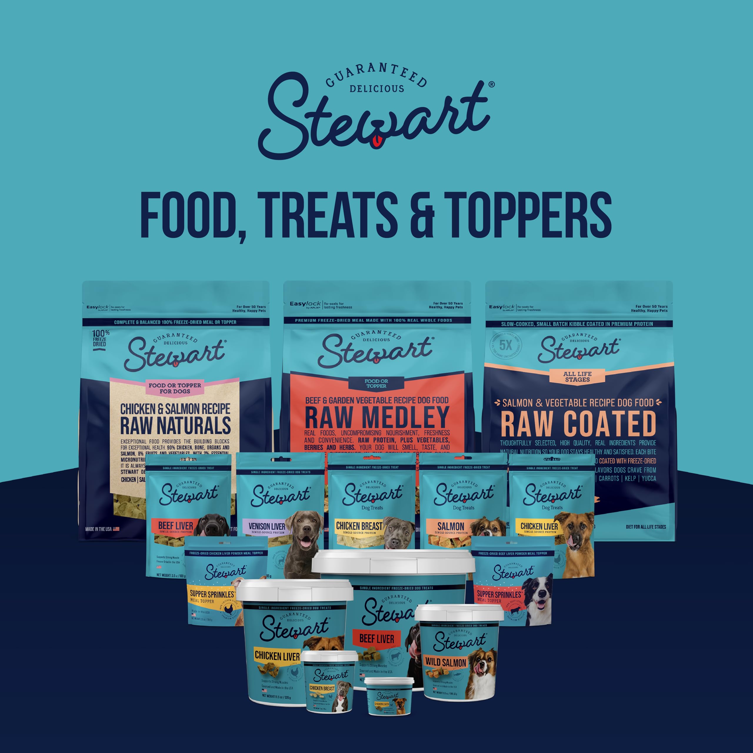 Stewart Single Ingredient Freeze Dried Raw Dog Treats, Beef Liver, 4 Ounce Resealable Tub, Training Treats or Meal Topper Dogs,