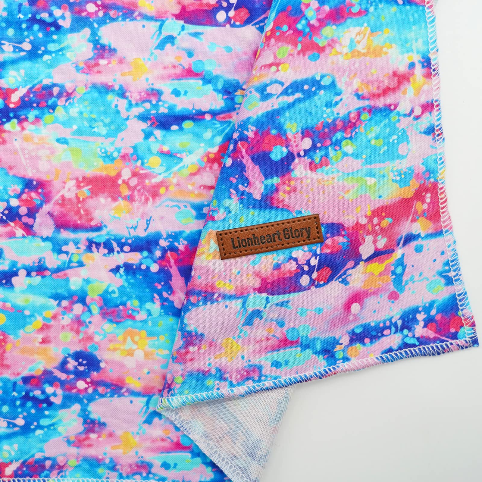 Lionheart Colorful Dog Bandana - Washable Soft Dog Scarf, Square Adjustable For Medium-Large Dogs