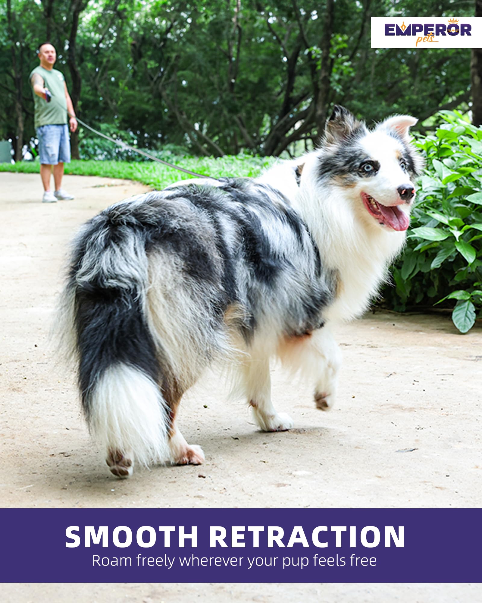 Emperor Pets 26 Ft Retractable Dog Leash Large Dogs - Up To 110Lb, Large Dog Leash Heavy Duty Leash Retractable 26 Ft, Leashes For Large Breed Dogs, Medium Dogs -Pk26