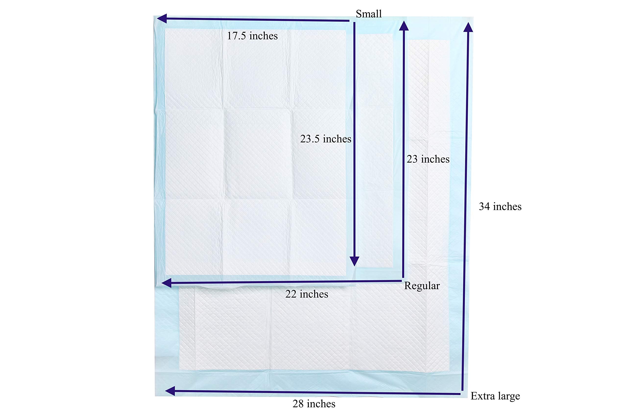 HONEY CARE All-Absorb A07 Bulk Packaging Training Pads, Blue, Large - 22 x 23 200ct