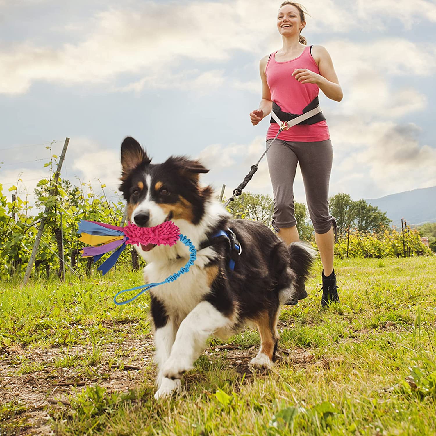 Wodoca Dog Tug Toy,Dog Toys For Aggressive Chewers Dog Rope Toy With Strong Squeak - Easy To Grap Large Dog Chew Toy Ideal For T