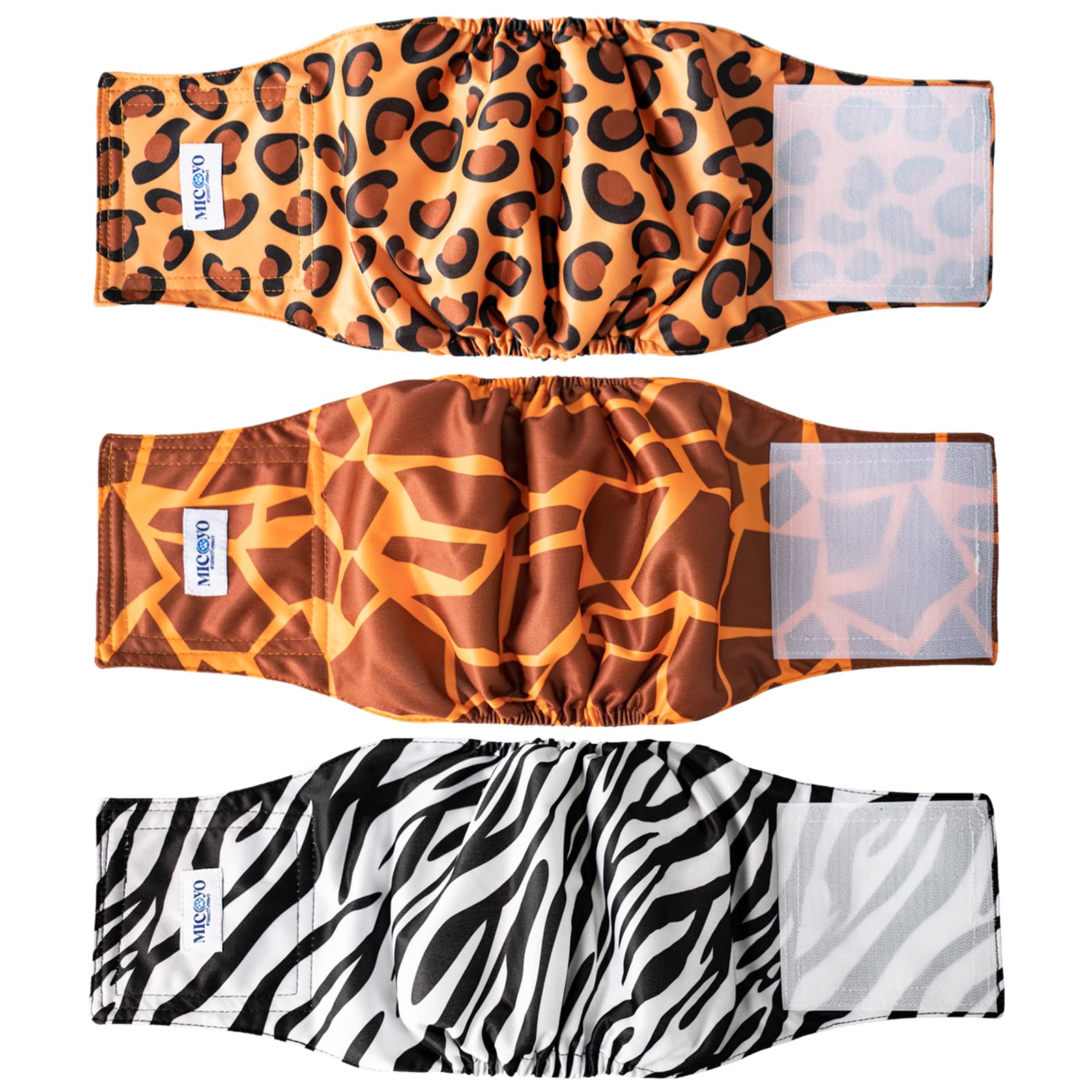 Micooyo Belly Bands For Male Dogs, 3 Pack Reusable Dog Diapers Male For Puppy Doggie, Washable Male Dog Wraps Xsmall (M, Grassland)